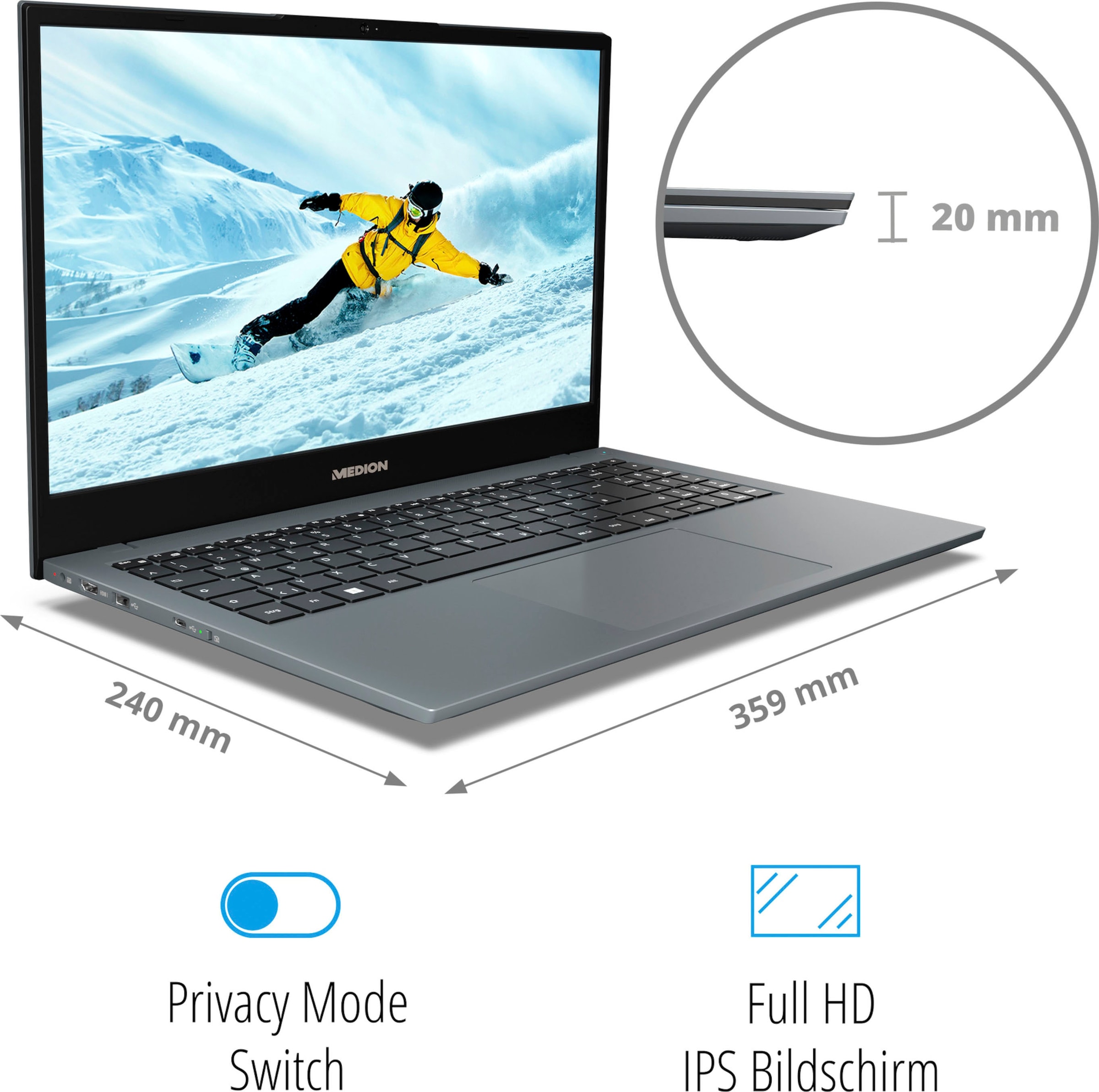 Medion® Notebook »AKOYA® E15423«, 39,6 SSD UNIVERSAL XXL cm, ➥ | GB Jahre 15,6 Intel, Zoll, Xe 3 Iris i5, Graphics, 512 / Core Garantie