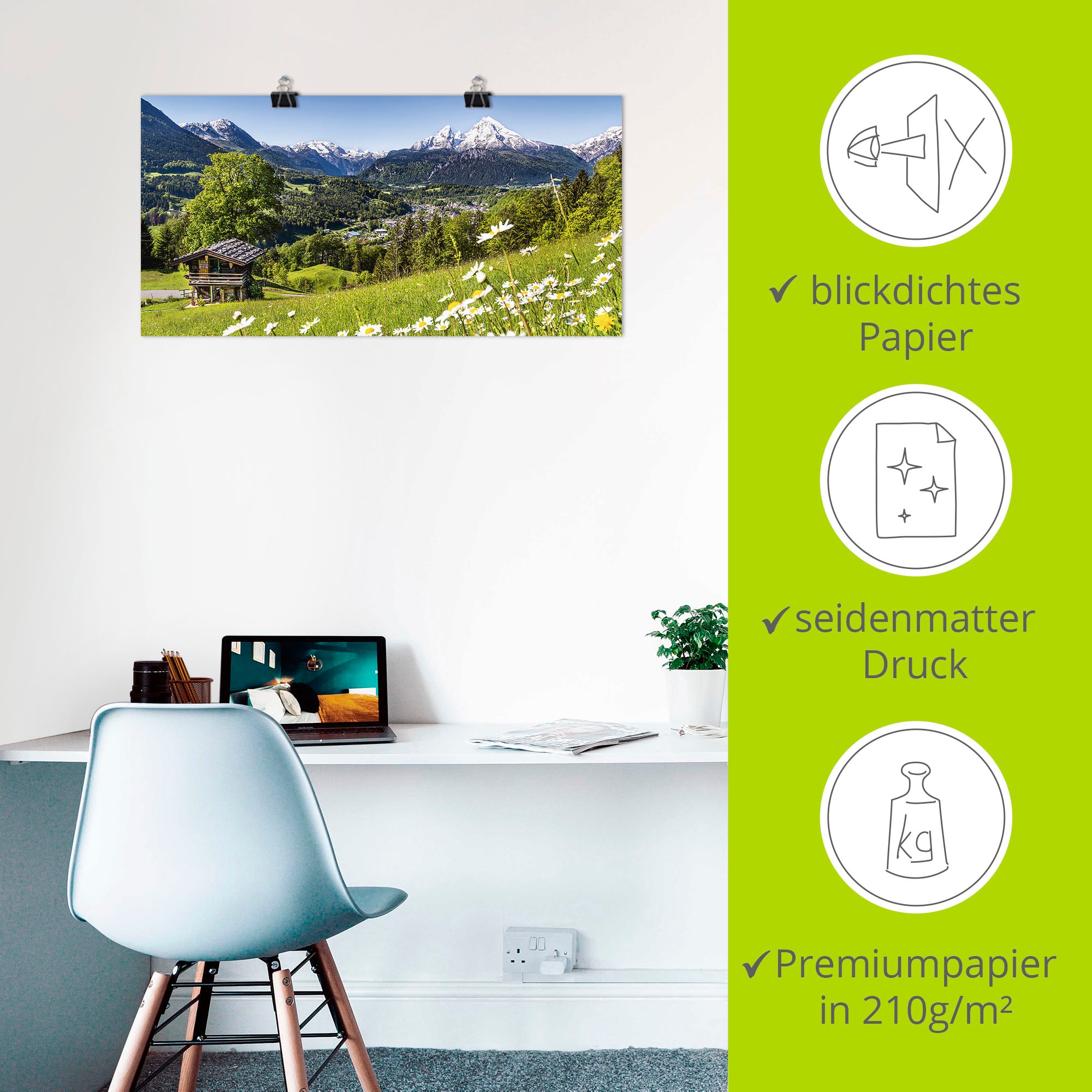 Artland Wandbild »Landschaft in den Bayerischen Alpen« Berge 1 Stk. tlg. als Leinwandbild, Poster in verschied. Größen