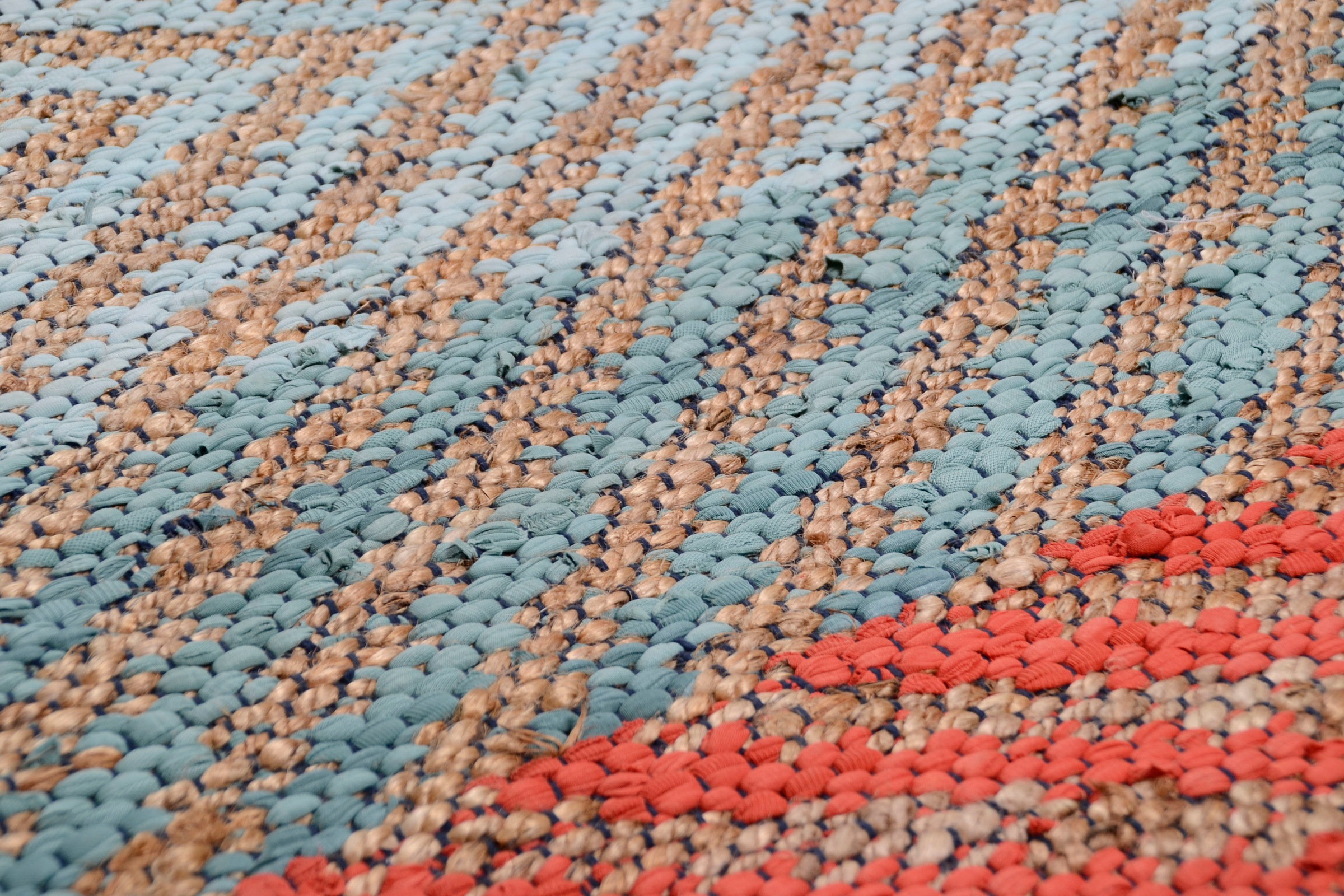 TOM TAILOR HOME Teppich »Pastel handgewebt, Material: 60% Stripe«, Jute rechteckig, Flachgewebe, 40% Baumwolle