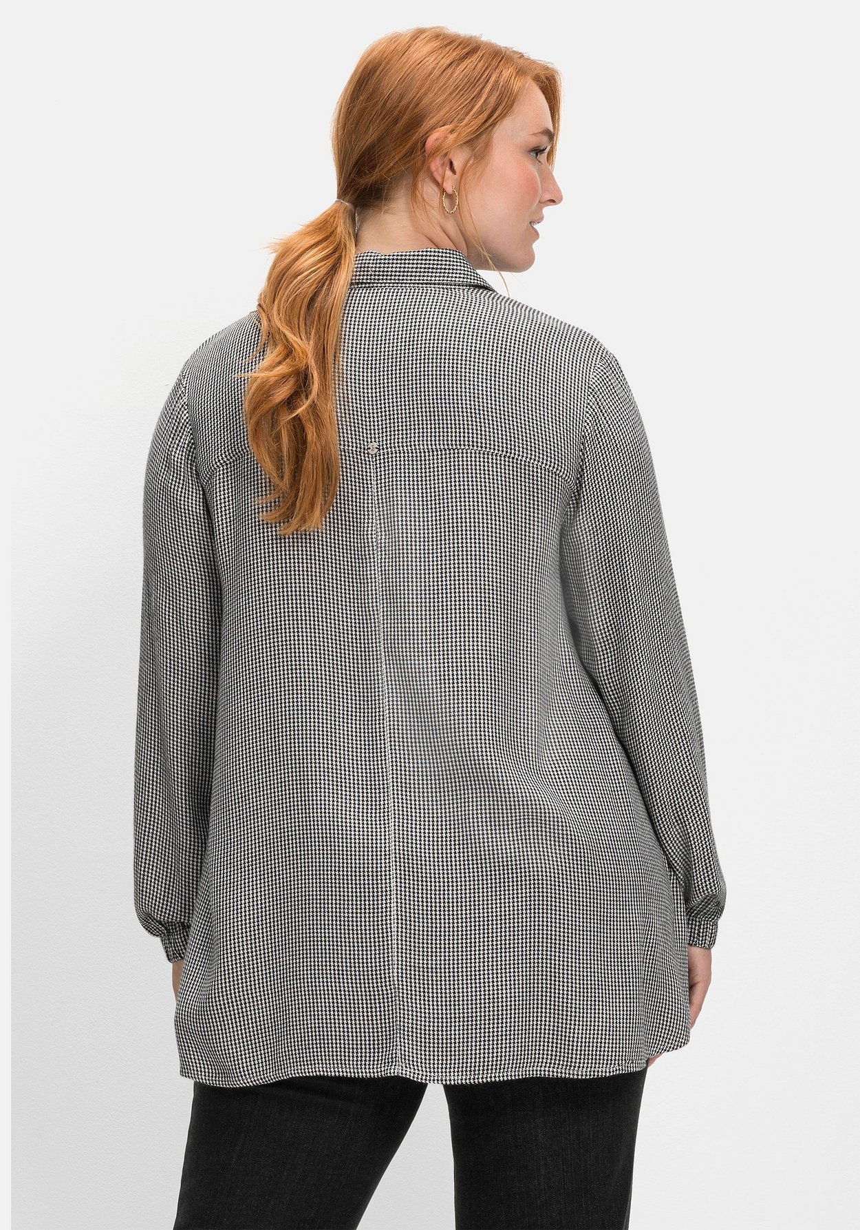 Sheego Hemdbluse »Hemdbluse im Pepitamuster, leicht ausgestellte Form«