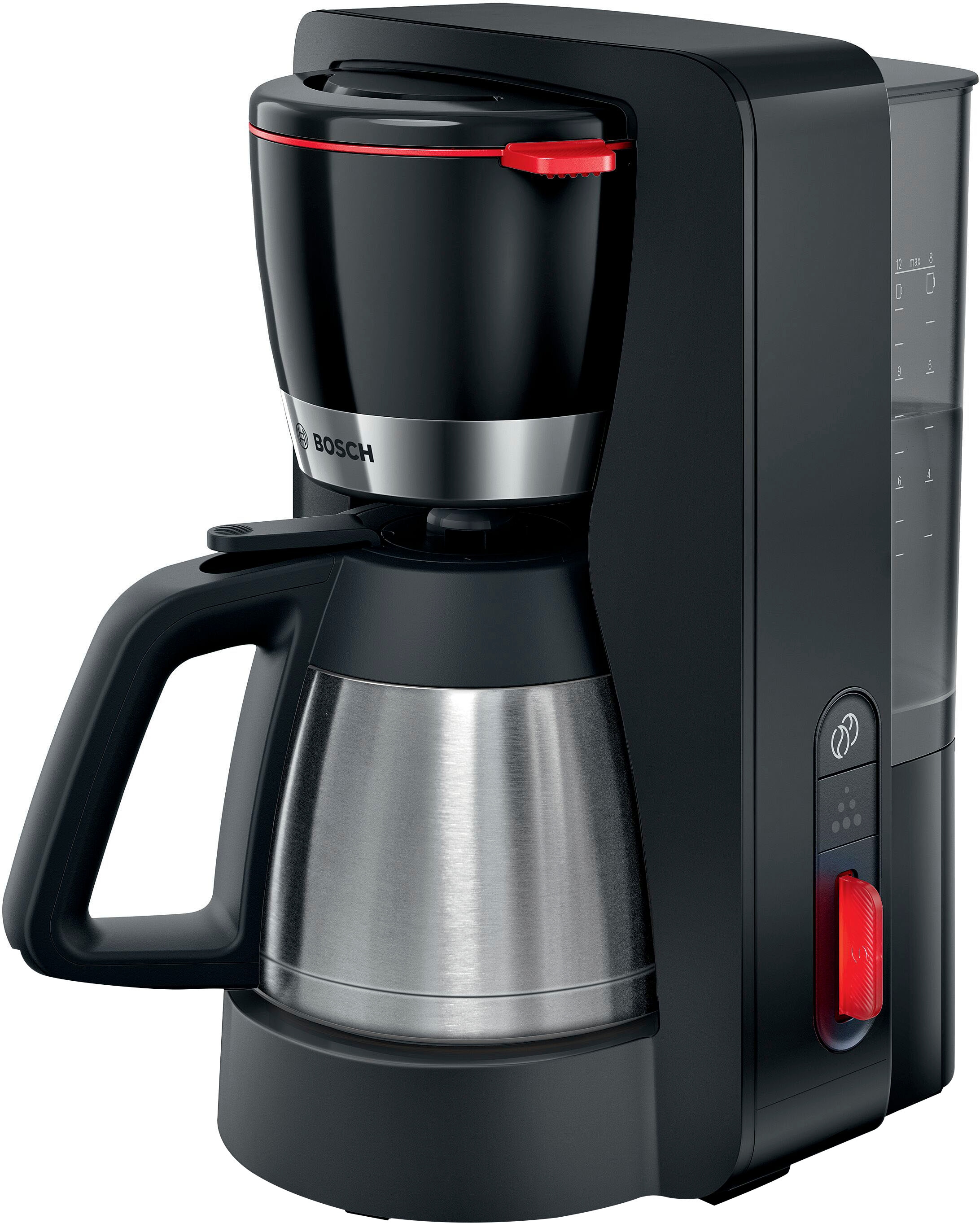 BOSCH Filterkaffeemaschine "MyMoment TKA6M273" 1,1 l Kaffeekanne Papierfilter 1x4 für 8-12 Tassen, Aroma intense, Entkalkungsprogramm,Thermokanne,1200 W