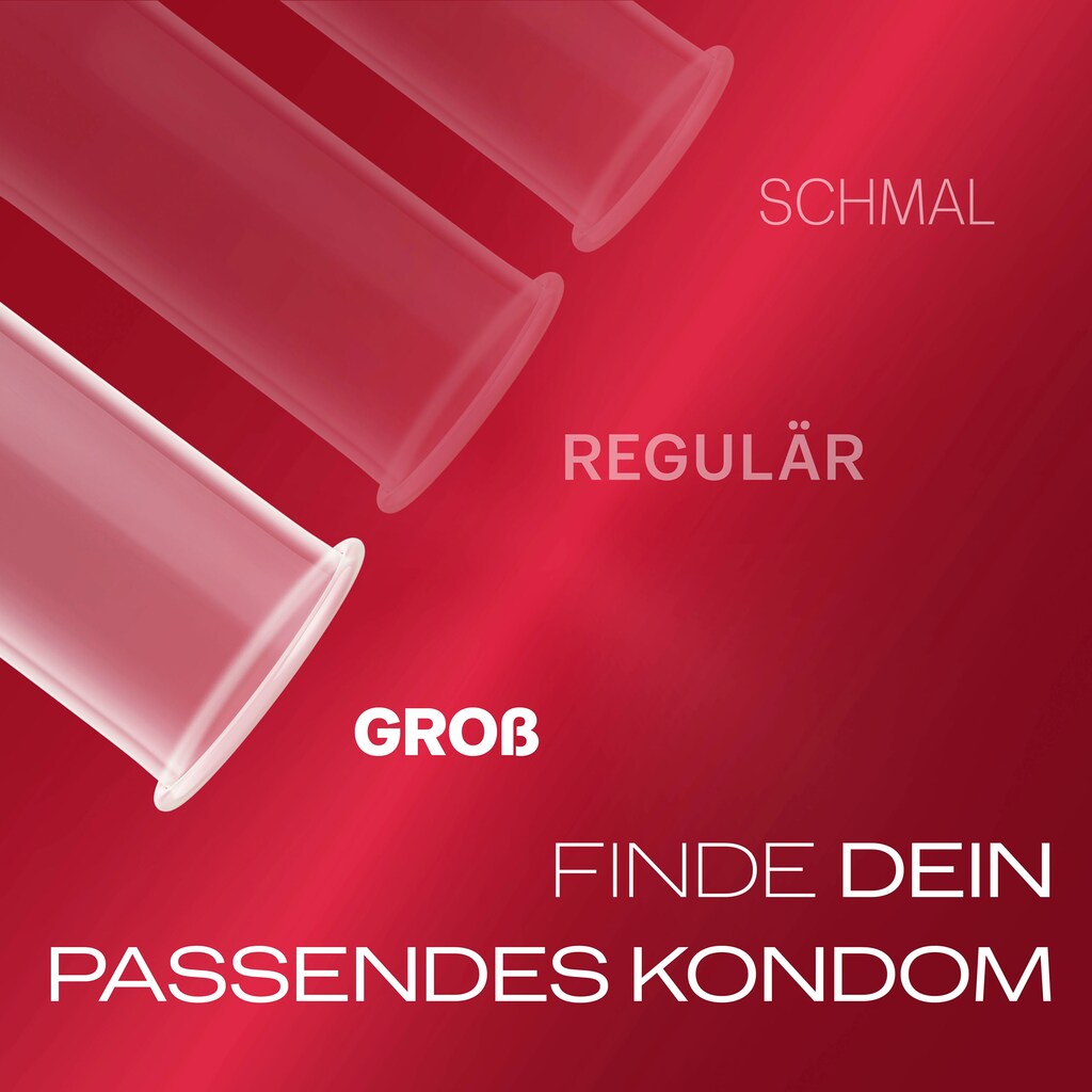 durex XXL-Kondome »Gefühlsecht Extra Groß«, (Packung, 8 St.)
