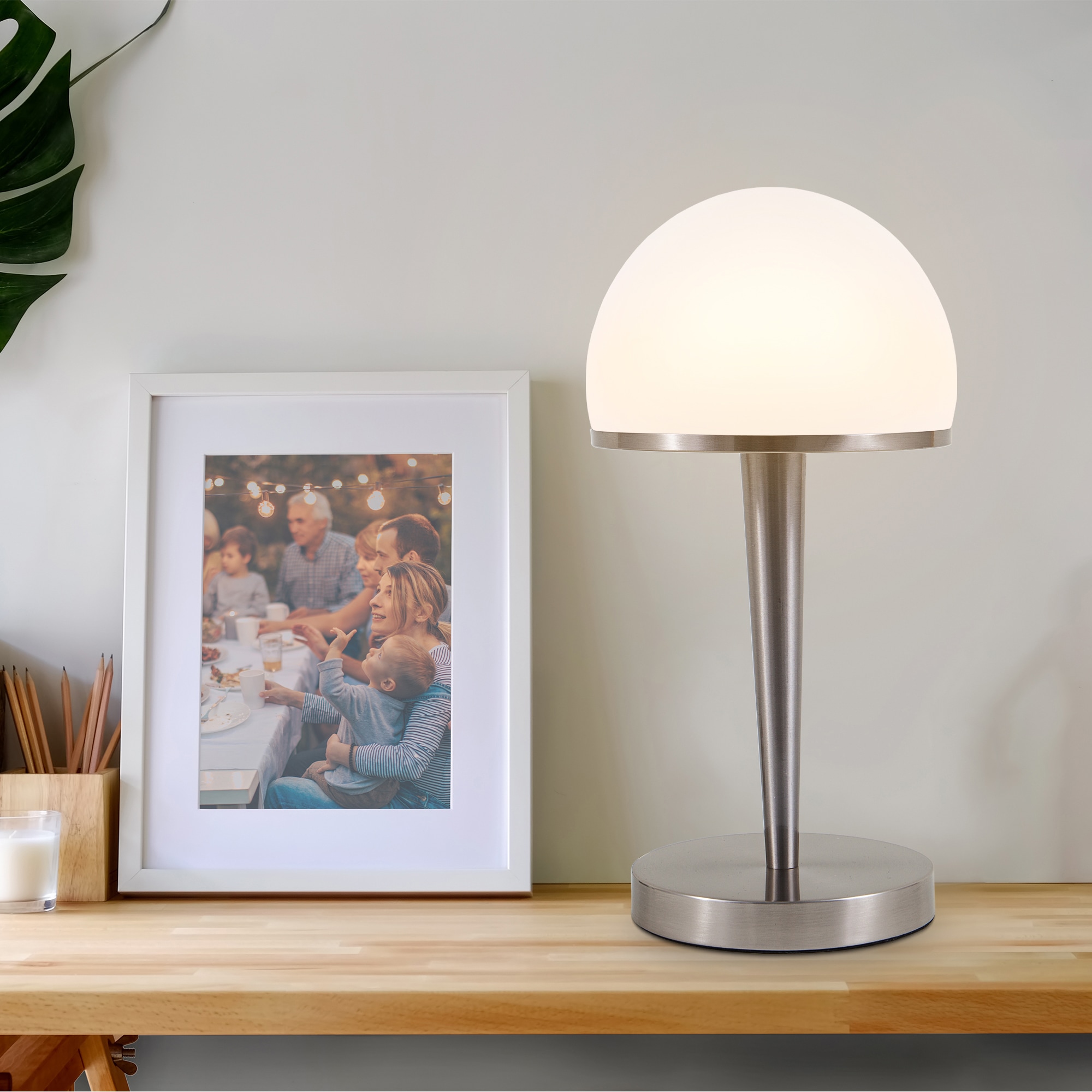 XXL B.K.Licht 4-Stufen, Touchdimmer Tischlampe, mit online | Glasschirm, 3 Garantie 1 dimmbar, Jahren kaufen flammig-flammig, Tischleuchte, Bauhaus-Stil,