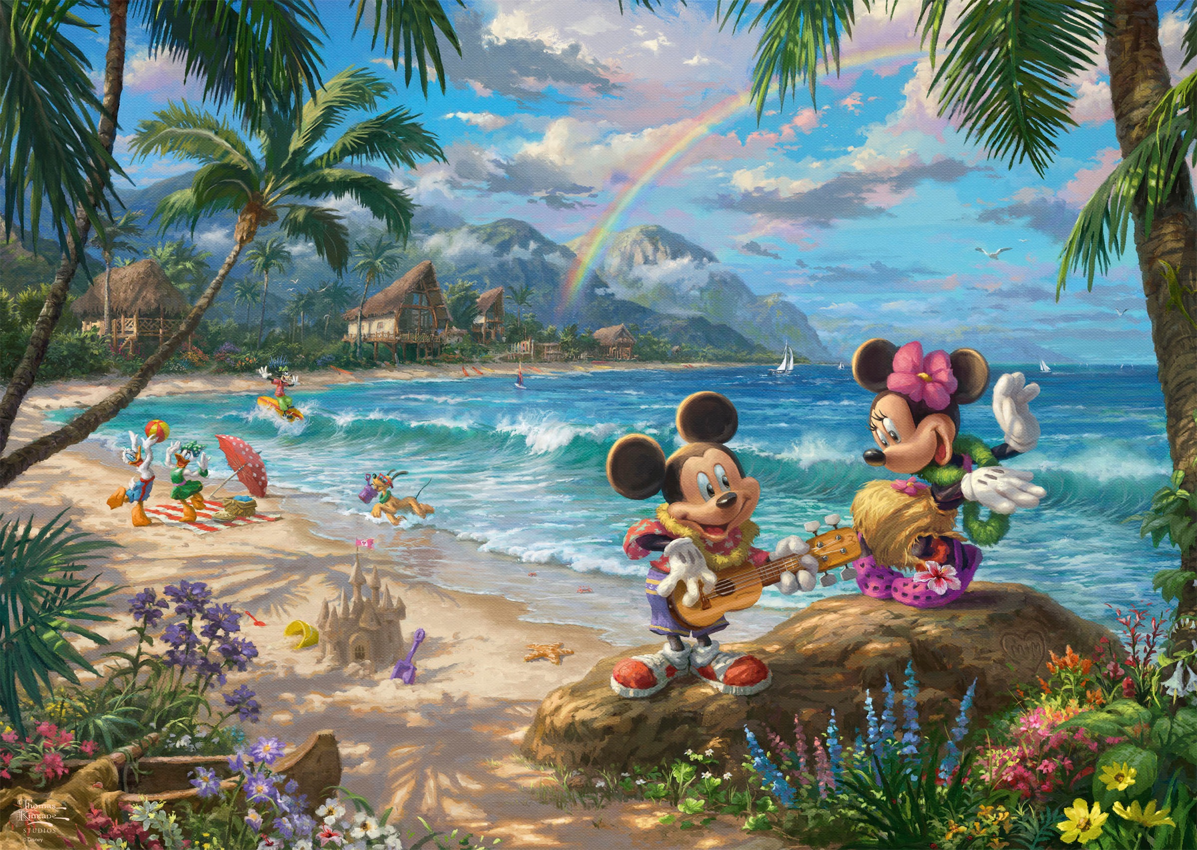 Schmidt Spiele Puzzle »Disney, Mickey and Minnie in Hawaii von Thomas Kinkade«, (1000 tlg.)