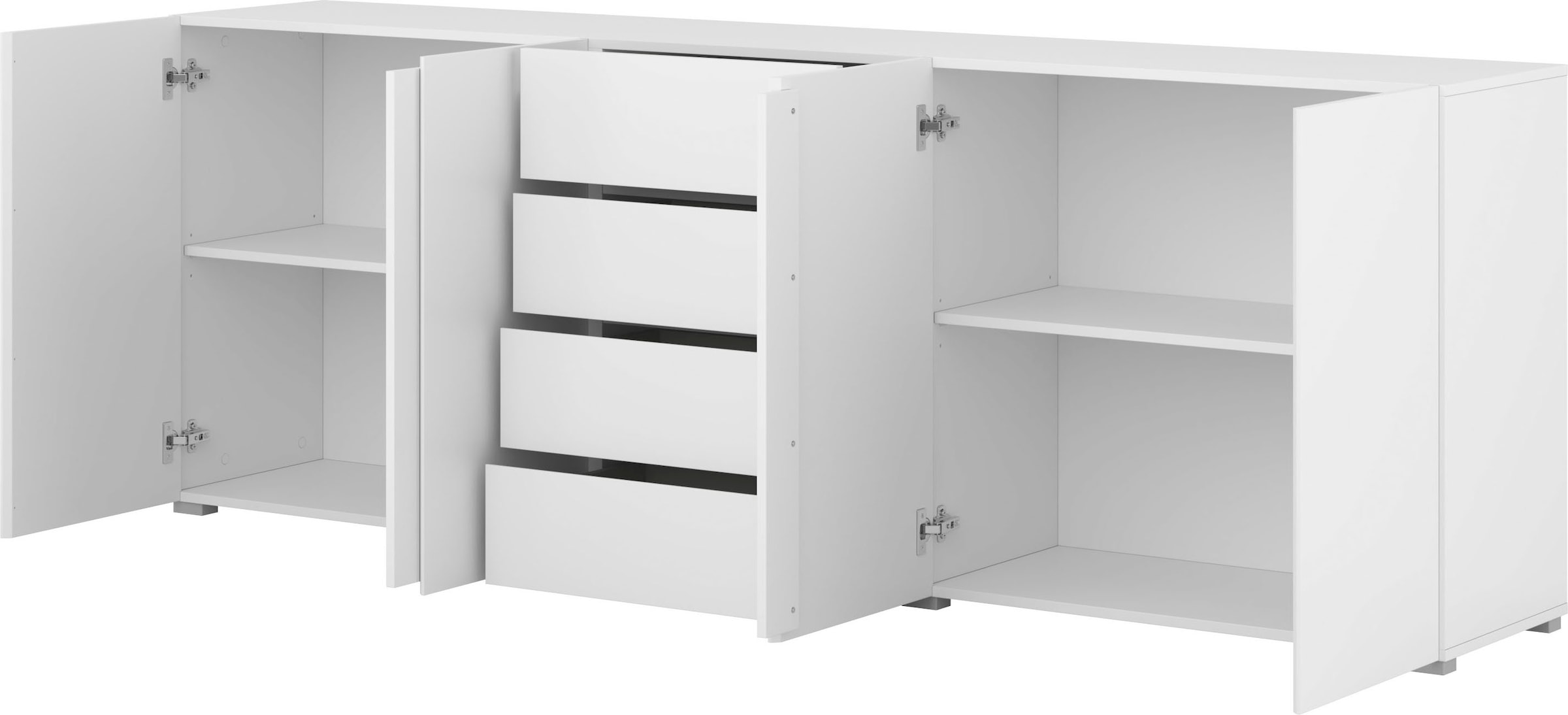 OTTO home Sideboard »Metric,Breite 222 cm, grifflose Kommode 4 Türen/4 Schubkästen« Schubladenschrank mit viel Stauraum, Einlegeböden verstellbar