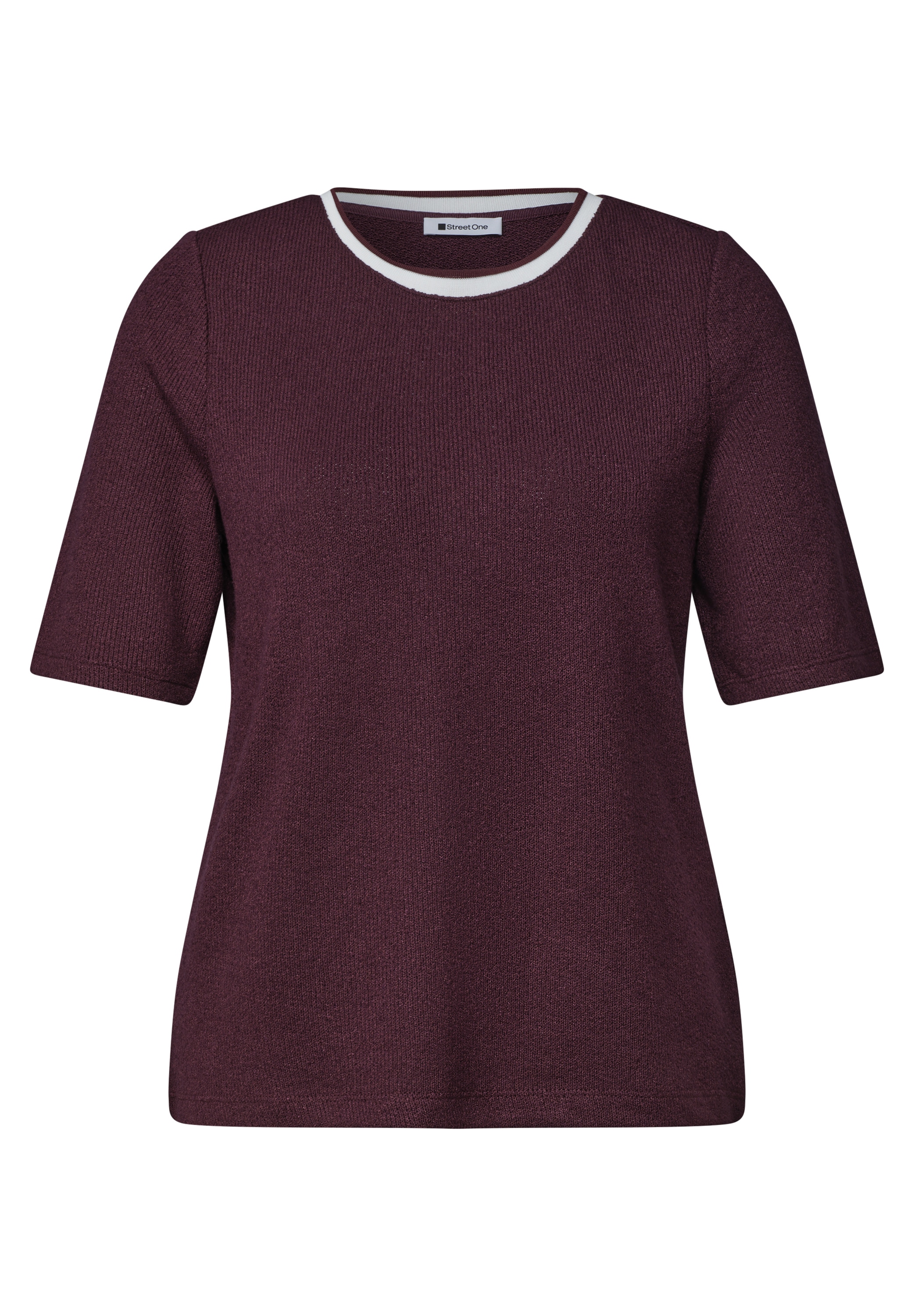 STREET ONE Kurzarmshirt Kurzarm Sommershirt im Strick-Look mit Rundhals