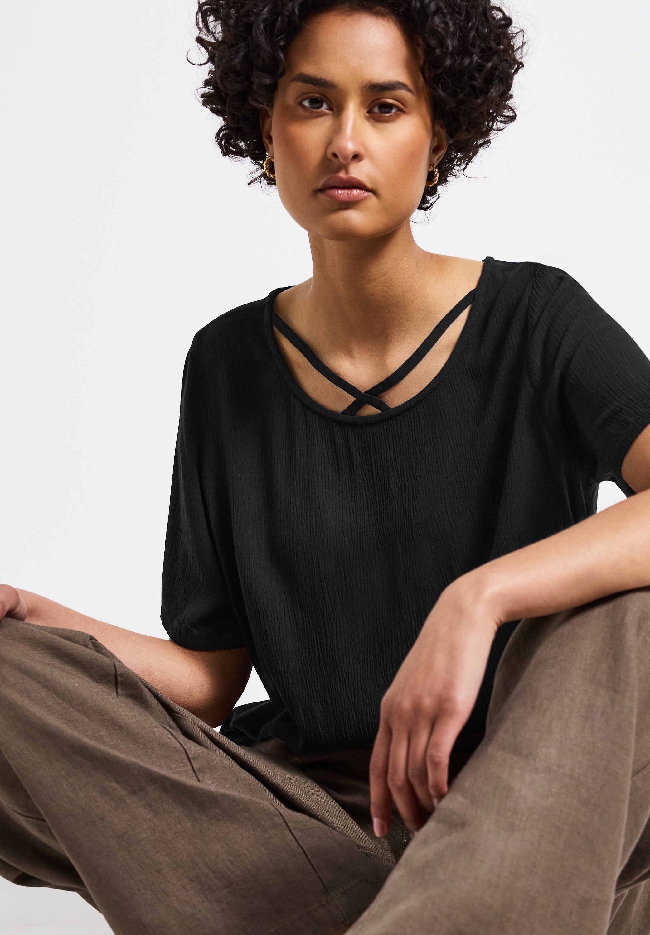 STREET ONE Shirtbluse, mit Bänderdetail