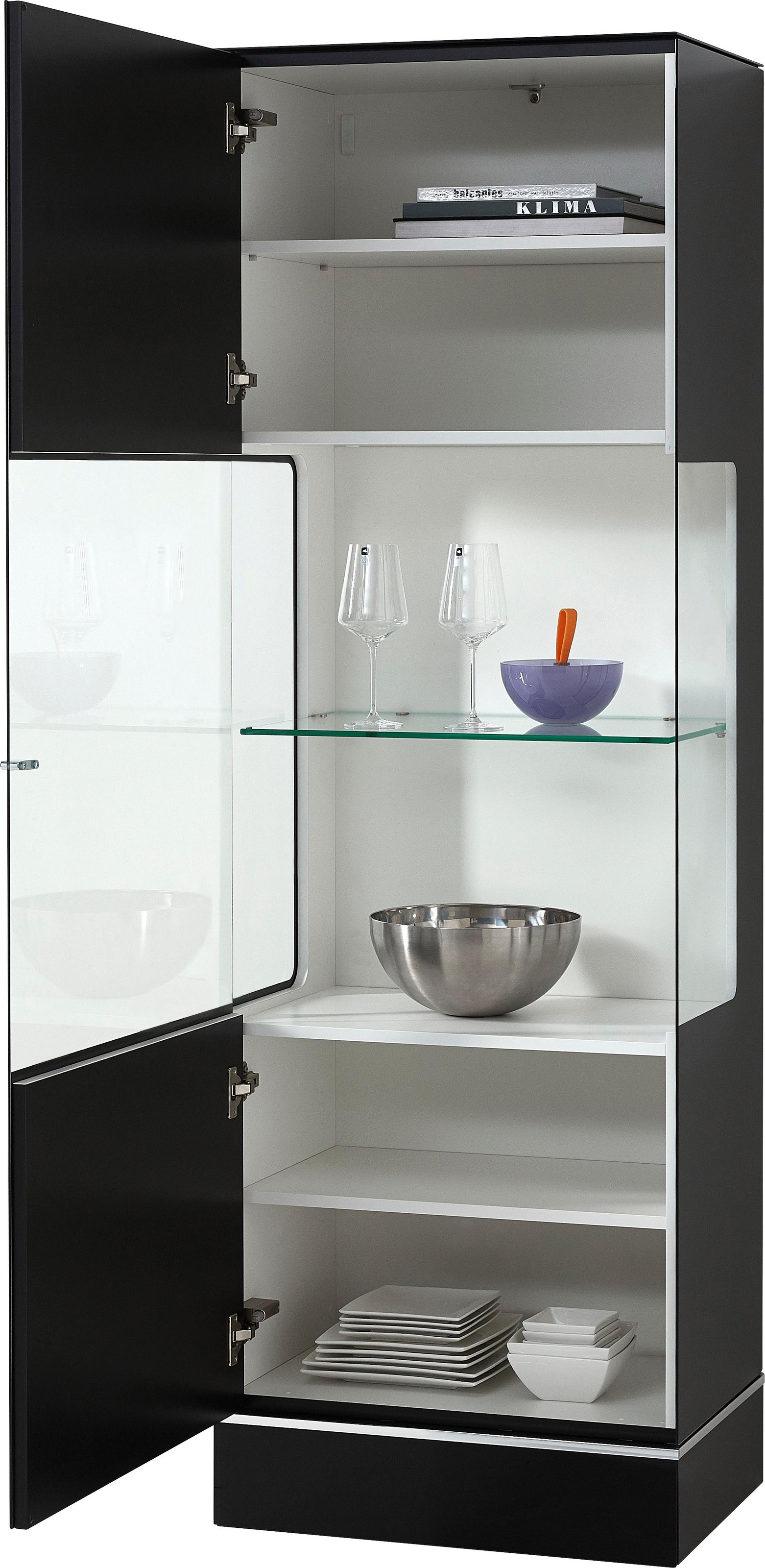 LEONARDO Glasvitrine »CUBE«, mit Klarglas, wahlweise mit Beleuchtung, Höhe 192 cm