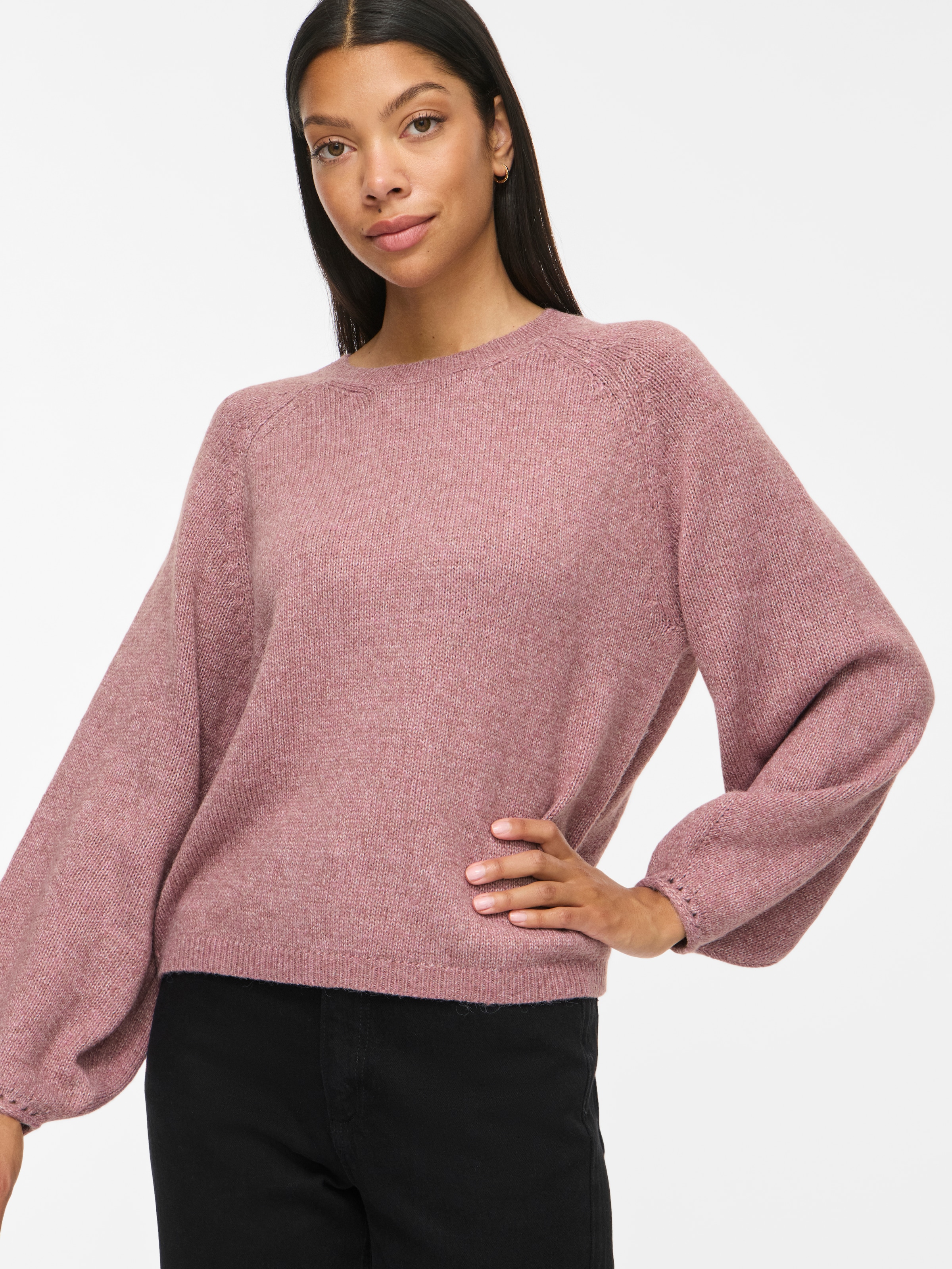 Vila Strickpullover »VISAPNA O-NECK L/S KNIT TOP/PB/1« Materialmix, regular fit