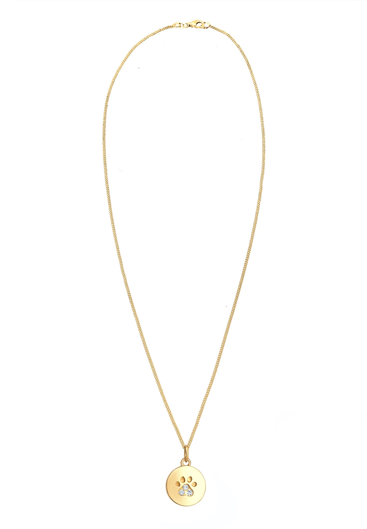 Elli Silberkette »Halskette Pfote Hund Katze 925 Silber, mit Kristallen von Swarovski®«