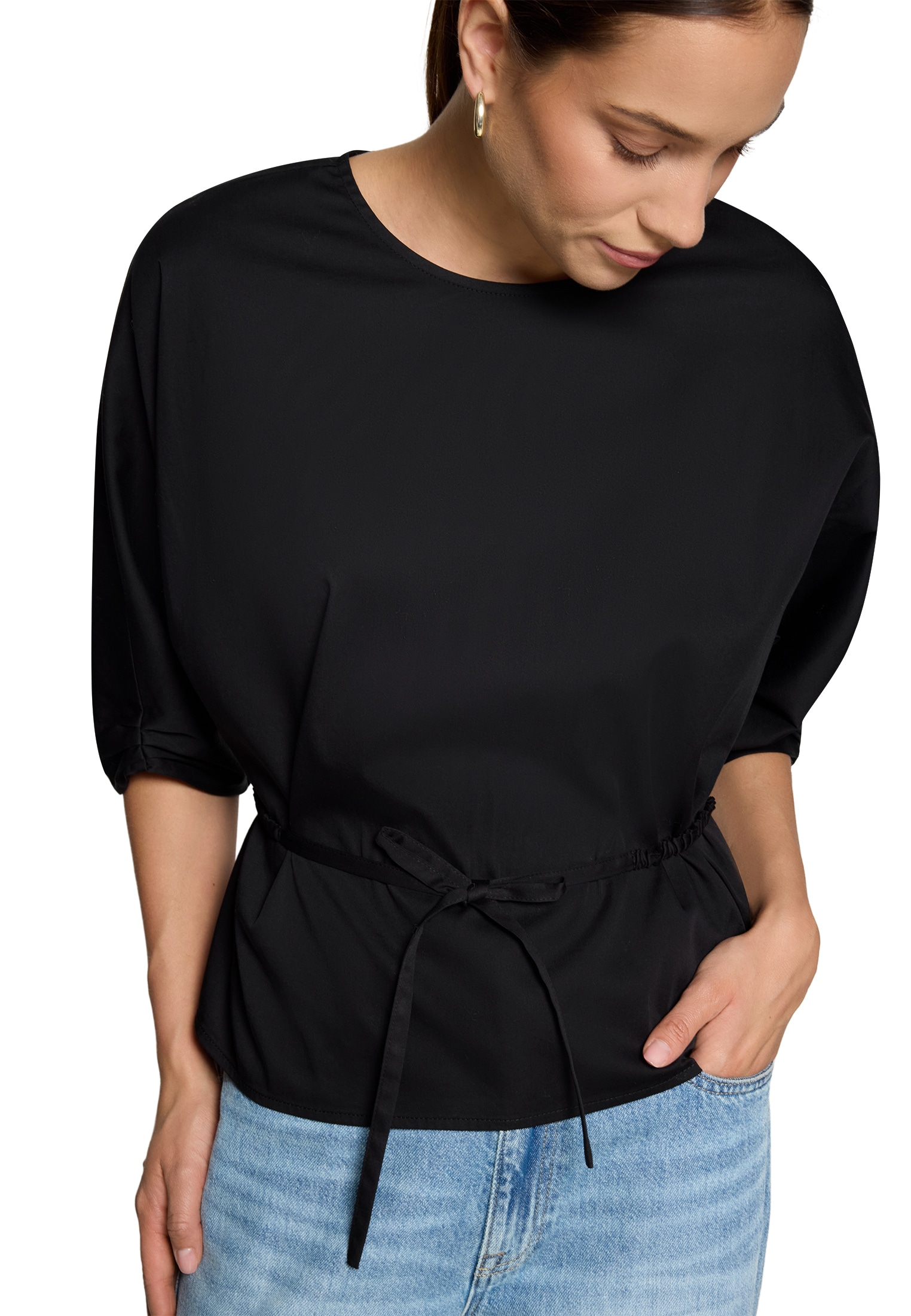 Zero Klassische Bluse »Casual-Bluse mit Gürtel«