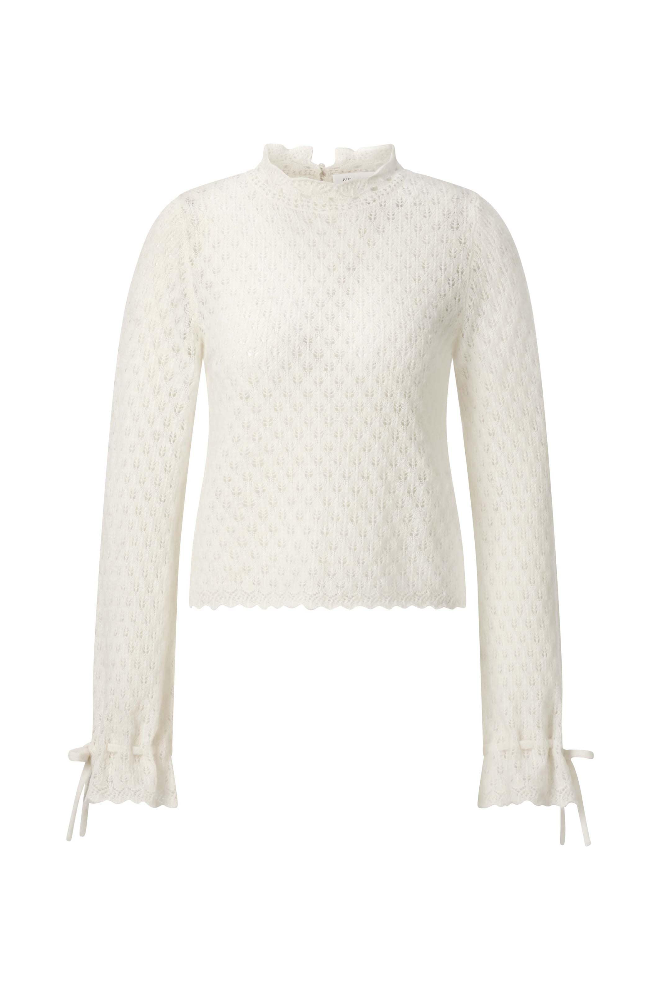 RICHROYAL Strickpullover Regular fit mit Spitzendetails