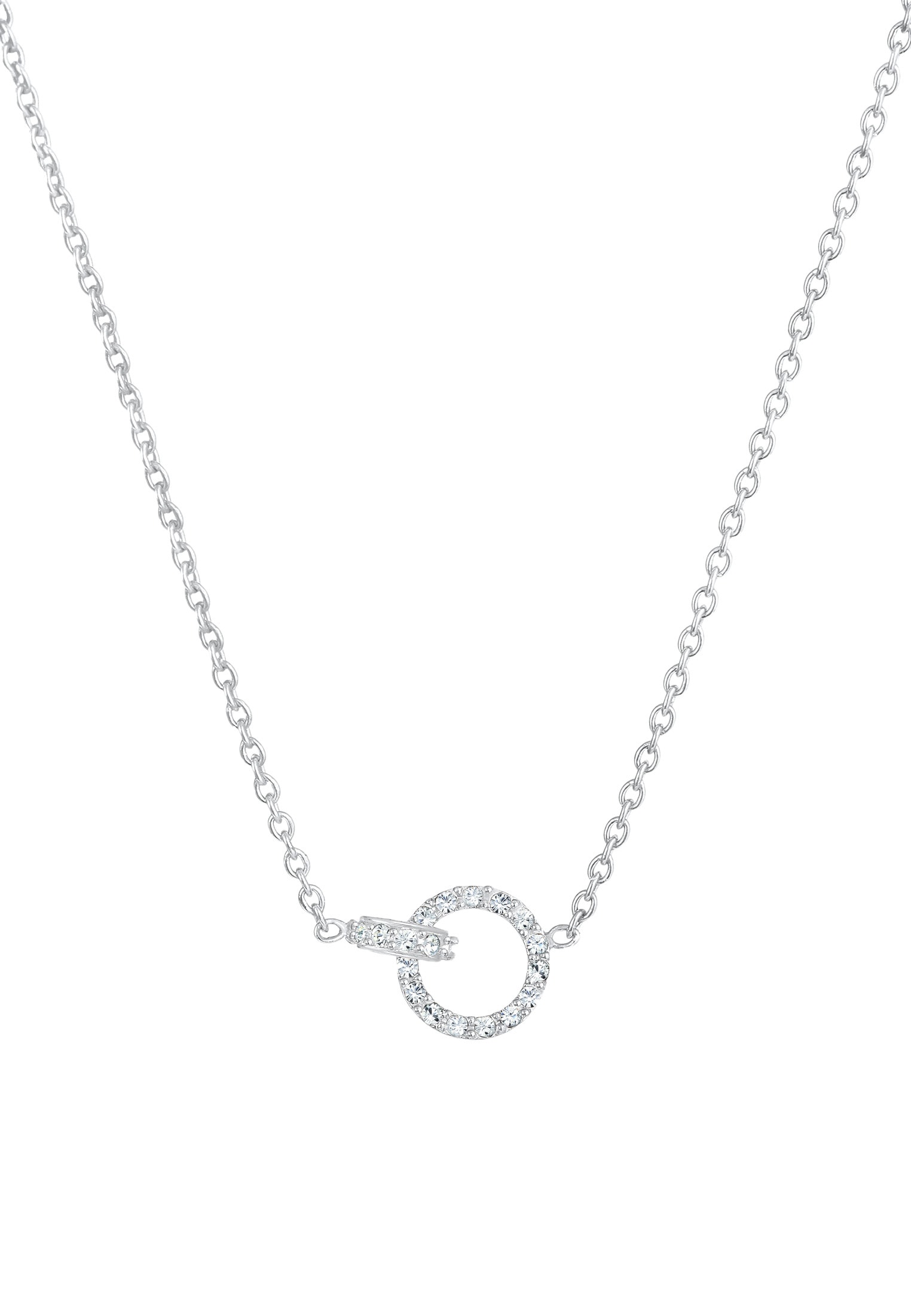 Elli Silberkette »Halskette Ring klein mit Kristalle 925 Silber«