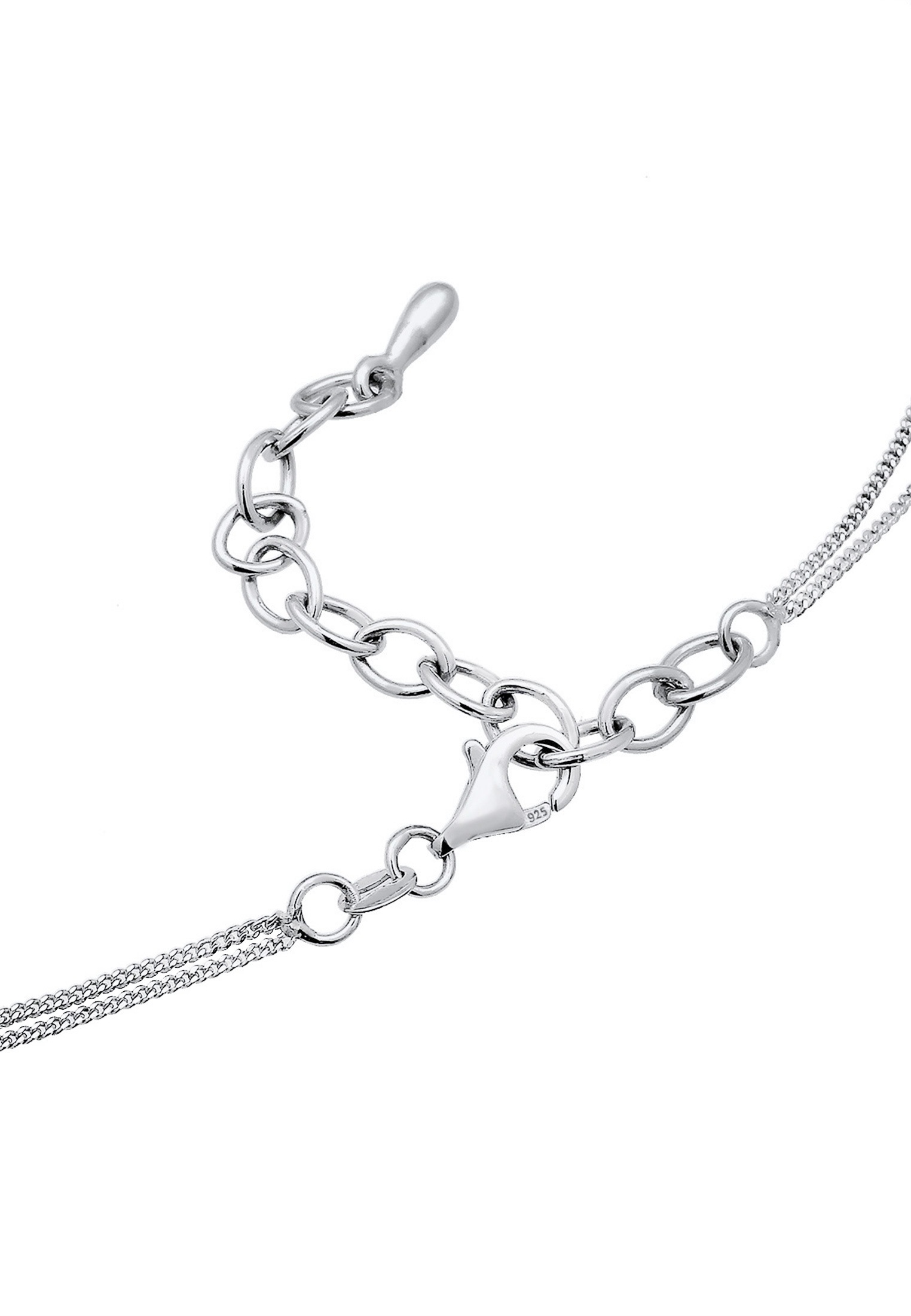 Elli Silberkette »Halskette Halbmond Stern Kristalle 925 Sterling Silber«