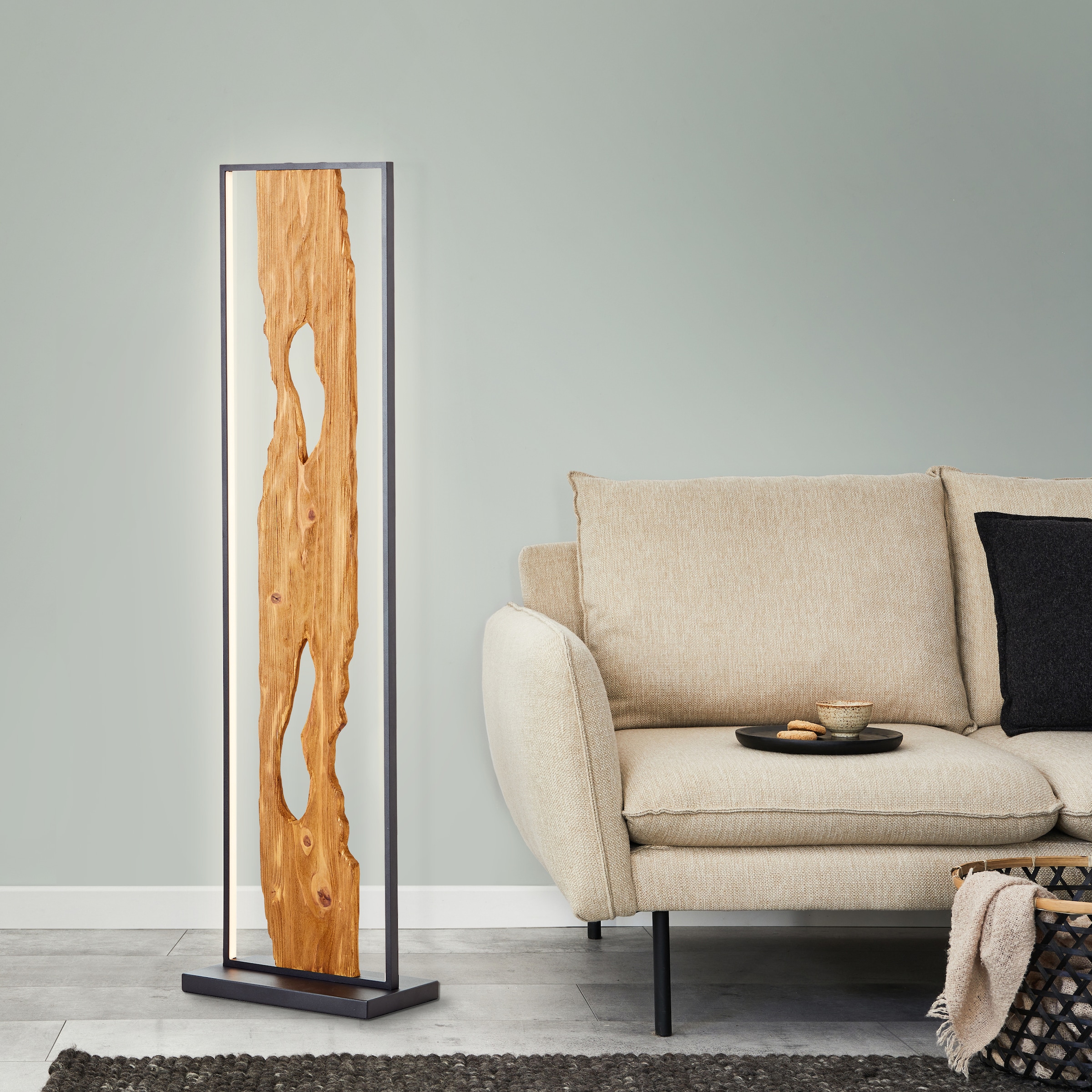 Brilliant LED Stehlampe »Chaumont«, Höhe lm, cm, kaufen Jahren Holz, mit online XXL schwarz/holz 3 | Garantie Aluminium/Metall/ 2300 120