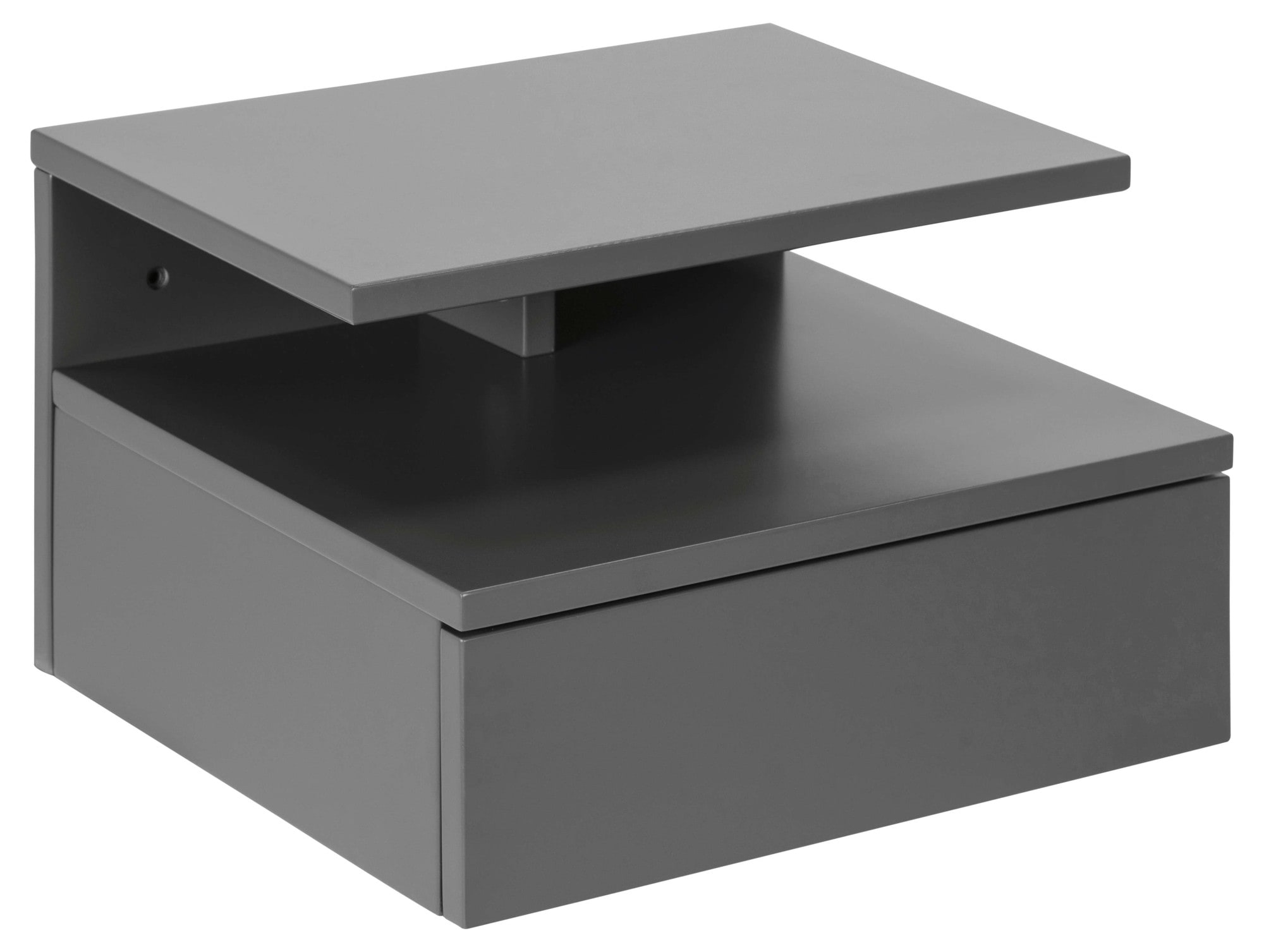 ACTONA GROUP Nachttisch "Ashlan Nachtkommode" Nachtschrank, wandmontiert, 1 Schublade, 1 Fachboden, Metallschienen