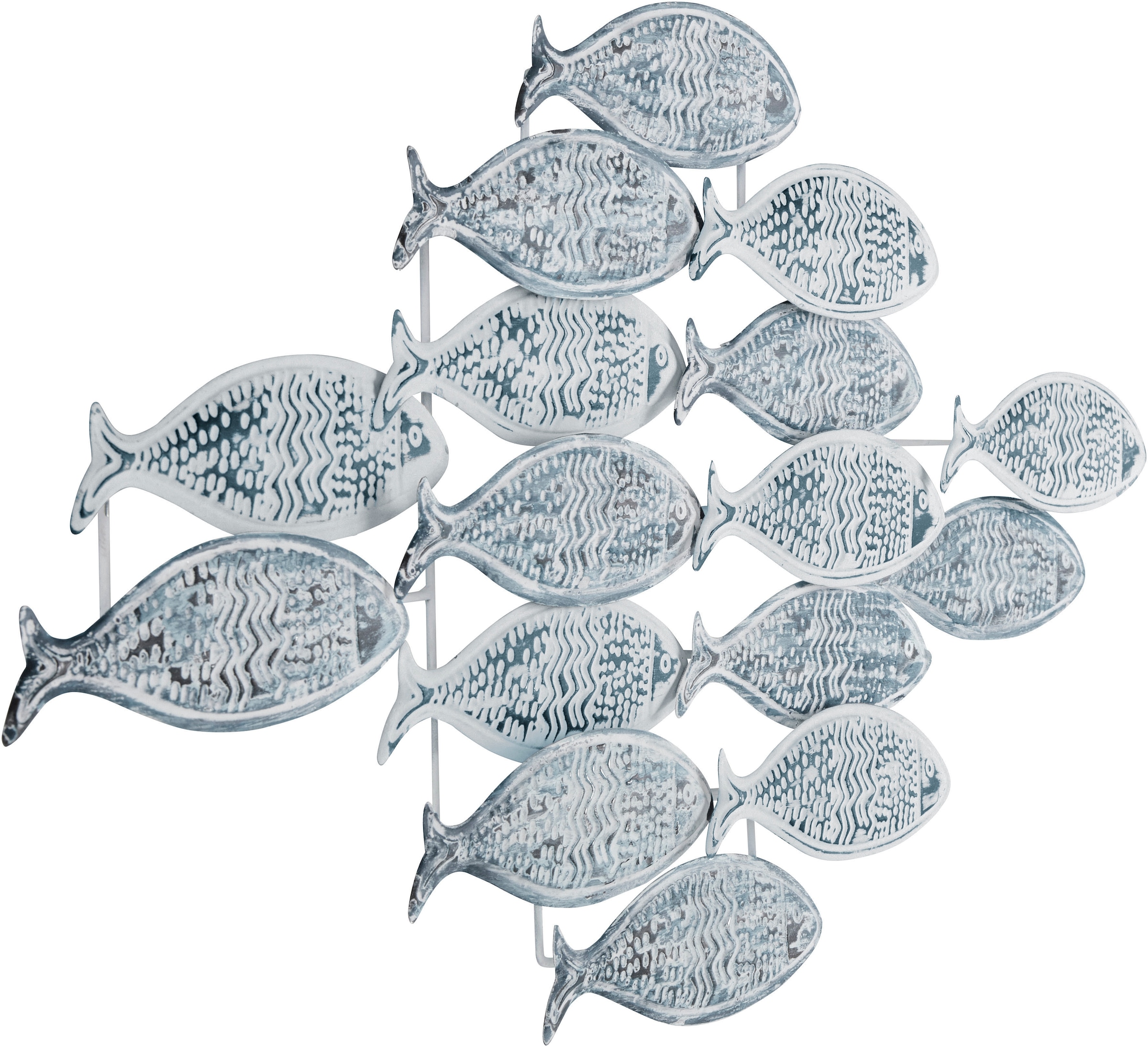 Home affaire Wanddekoobjekt »Fische«, bequem Wanddeko aus Metall, bestellen Look Shabby