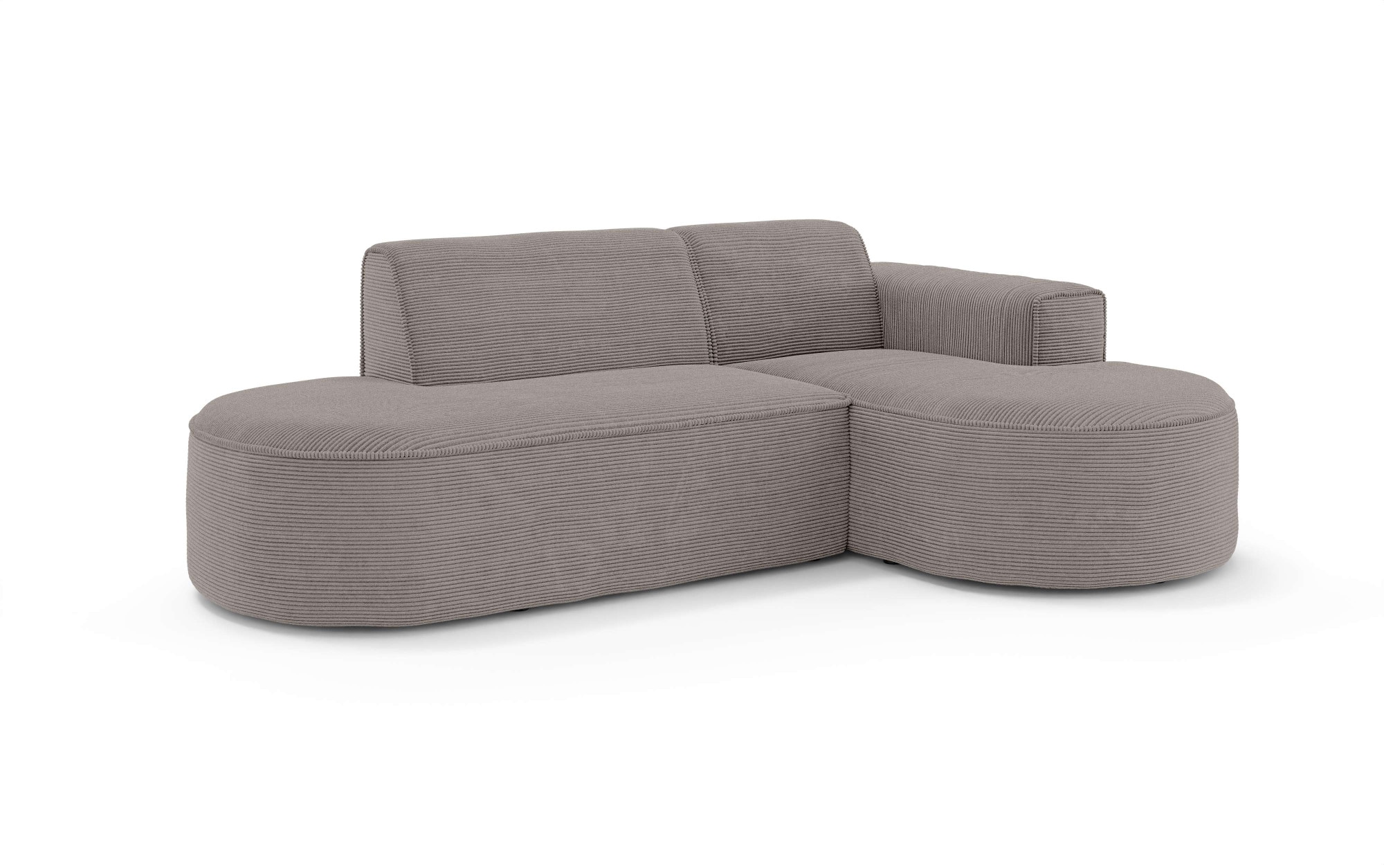 OTTO home Ecksofa »ADELLA Design-Sofa mit Recamiere rechts/links, 248/159/76 cm« L-Form mit Wellenunterfederung, runde Form, auch in Cord