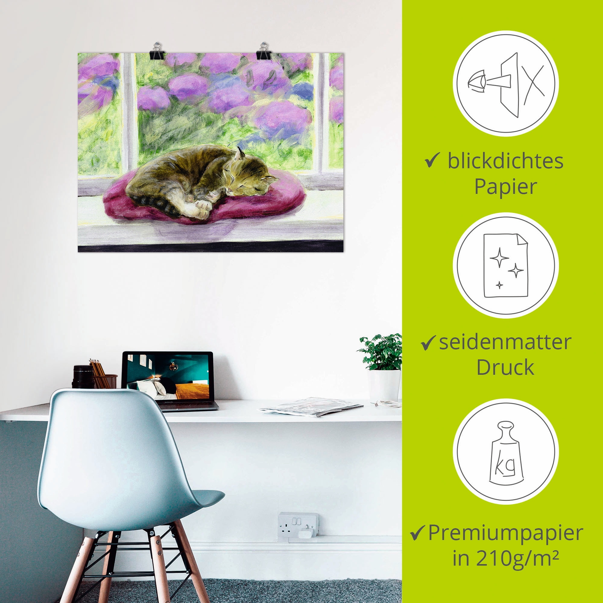 Artland Wandbild »Katze auf Gartenfensterbank« Haustiere 1 Stk. tlg. als Poster, Wandaufkleber in verschied. Größen