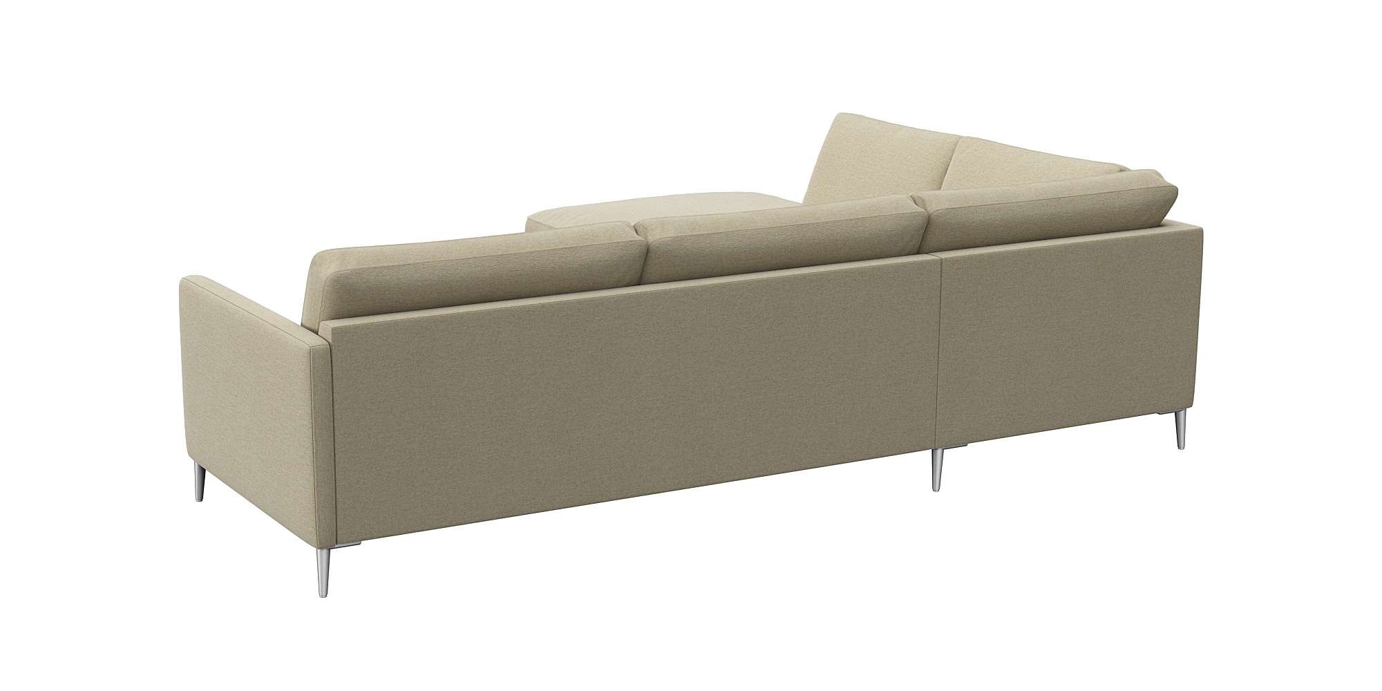 FLEXLUX Ecksofa »Fiore, L-Form«, schmale Armlehnen, Kaltschaum, Füße Alu