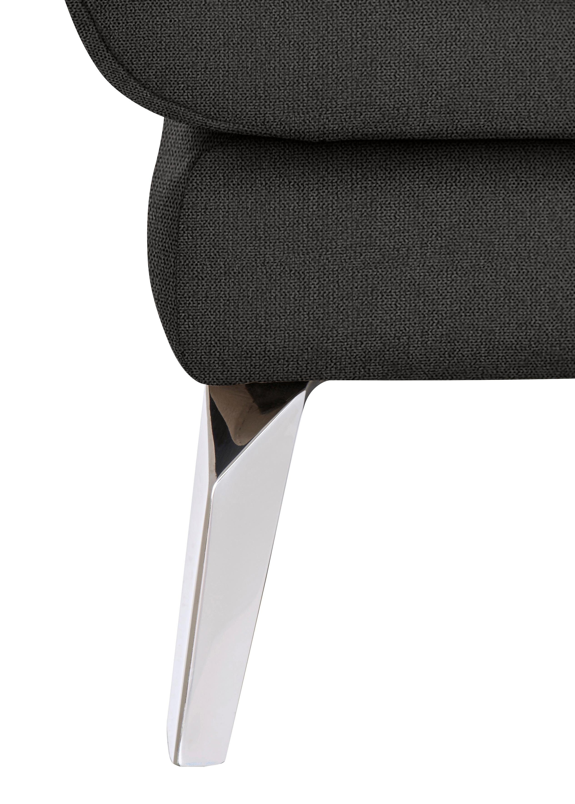 W.SCHILLIG Chaiselongue »softy«, mit dekorativer Heftung im Sitz, Füße Chrom glänzend