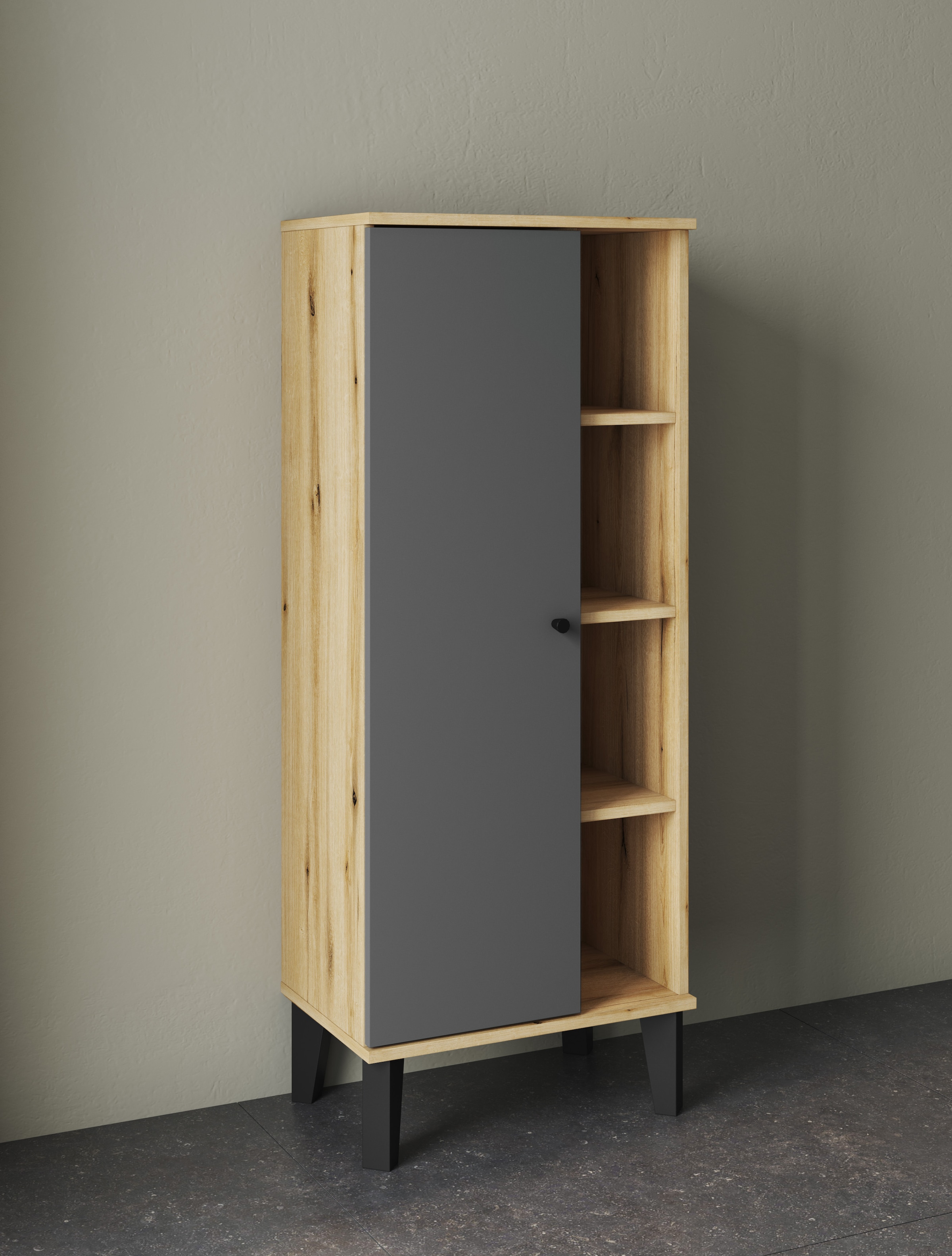 INOSIGN Badmöbel-Set »OSLO, Bad im skandinavischen Design, 5-teiliges Badezimmer«, (Set, 5 St.), Badschränke und Spiegel, in zwei Farben verfügbar, viel Stauraum
