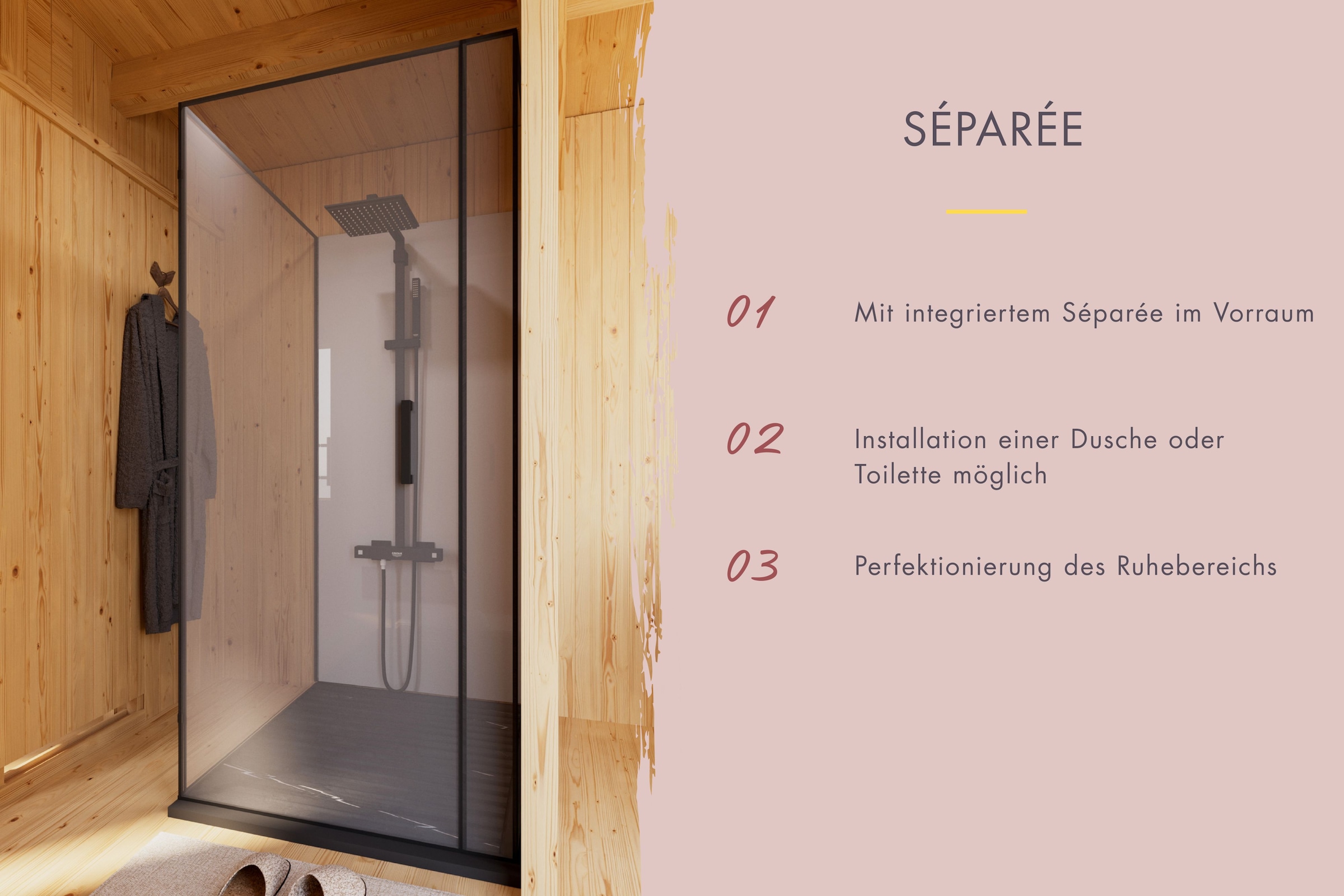 Karibu Saunahaus »"Montana" naturbelassen« aus hochwertiger nordischer Fichte