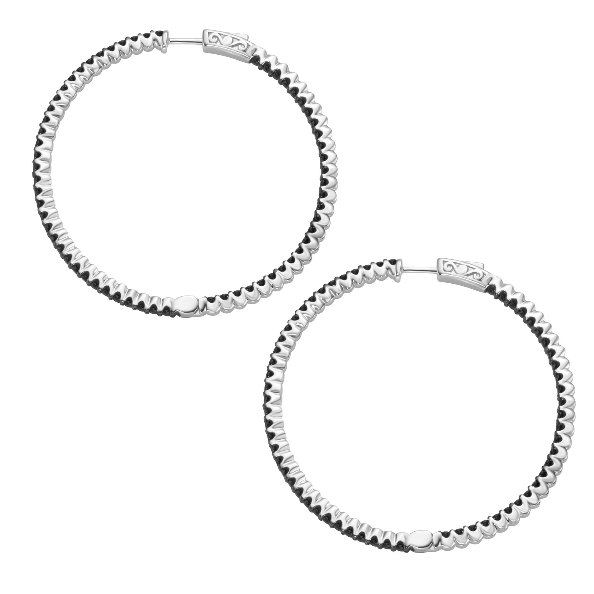 GIORGIO MARTELLO MILANO Paar Creolen »Klappcreolen mit schwarzen Zirkonia, Silber 925«