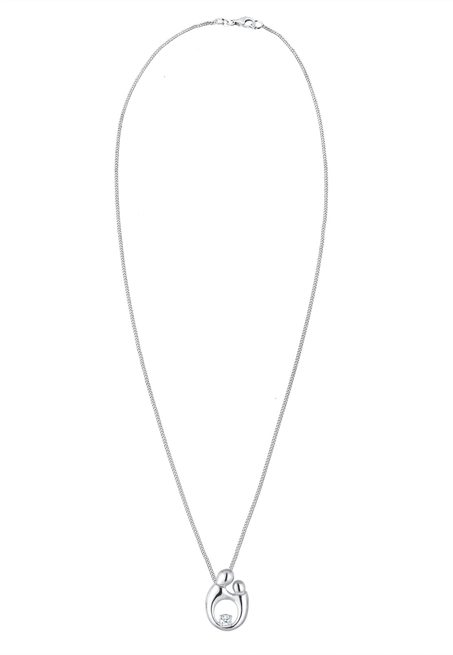 Elli DIAMONDS Silberkette »Halskette Mutter Kind Diamant (0.03 ct.) 925 Silber vergoldet«