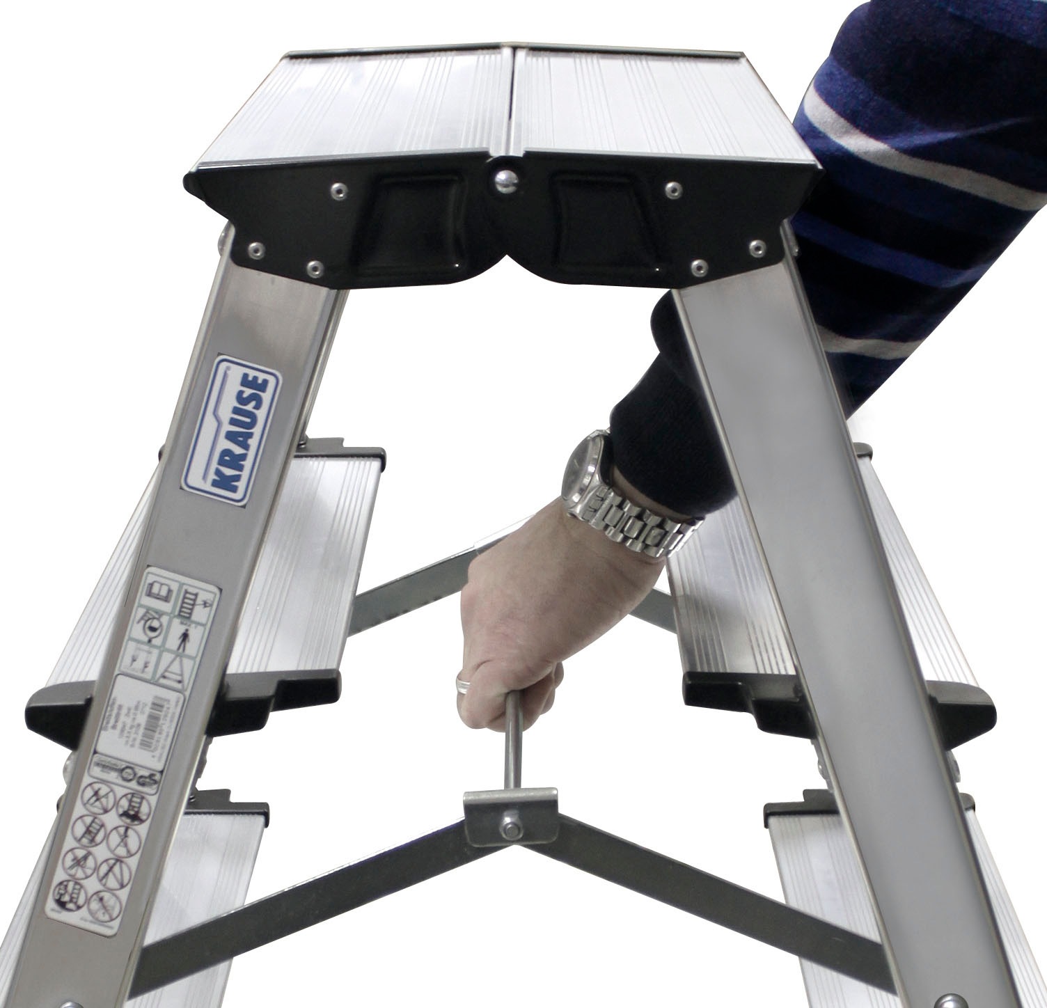 KRAUSE Klapptritt »Treppo« Aluminium, 2x3 Stufen, Arbeitshöhe ca. 265 cm