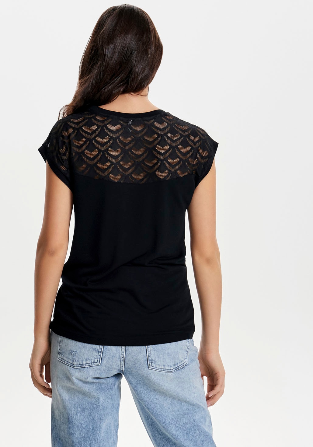ONLY Spitzenshirt »ONLNICOLE LIFE S/S MIX TOP JRS NOOS«
