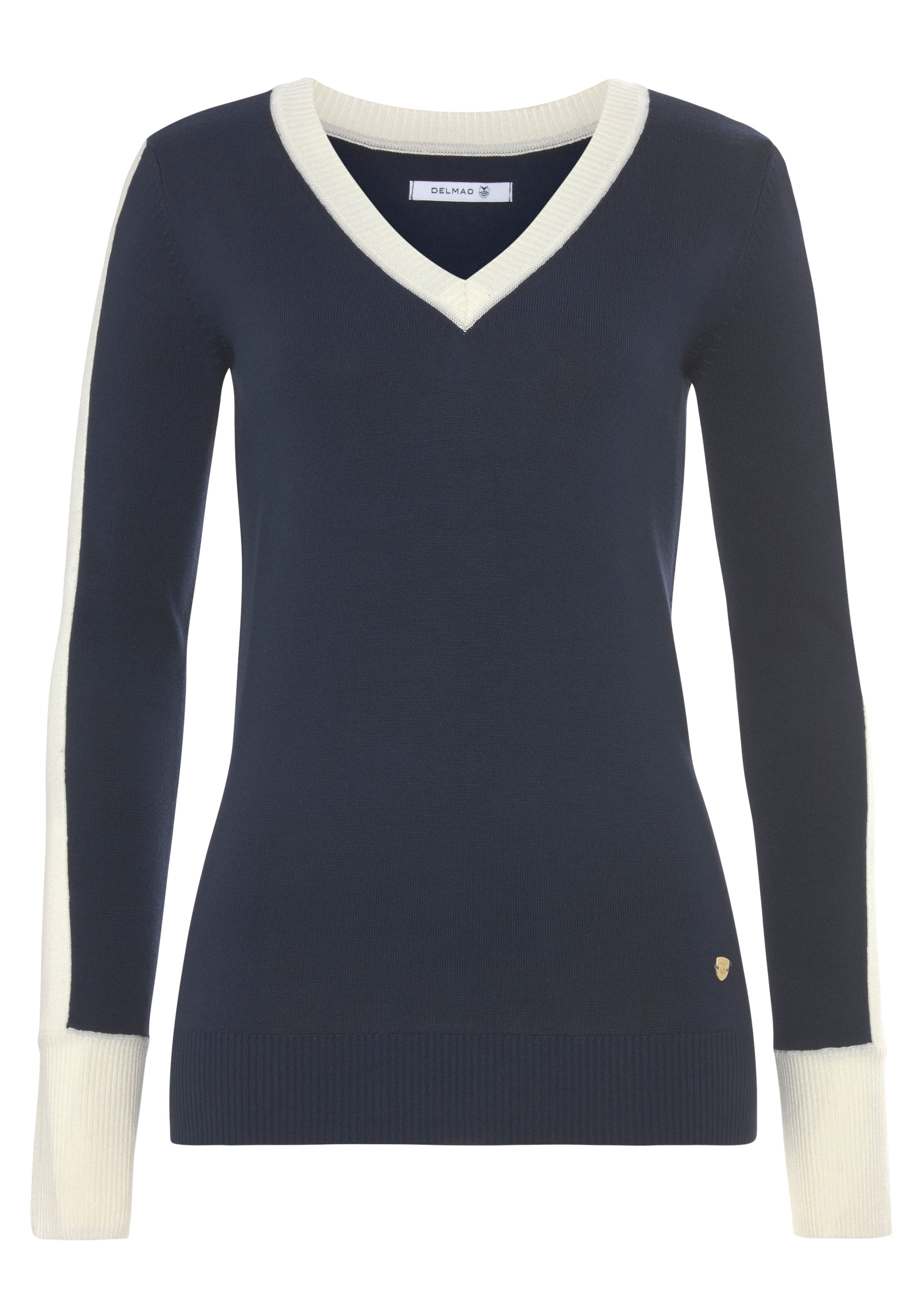 DELMAO V-Ausschnitt-Pullover
