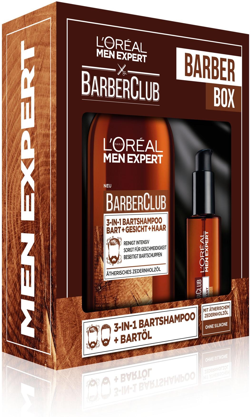 L\'ORÉAL PARIS MEN EXPERT Bartpflege-Set »Barber Club Box«, (2 tlg.),  Bartreinigung & Pflege im Geschenkset mit 3 Jahren XXL Garantie