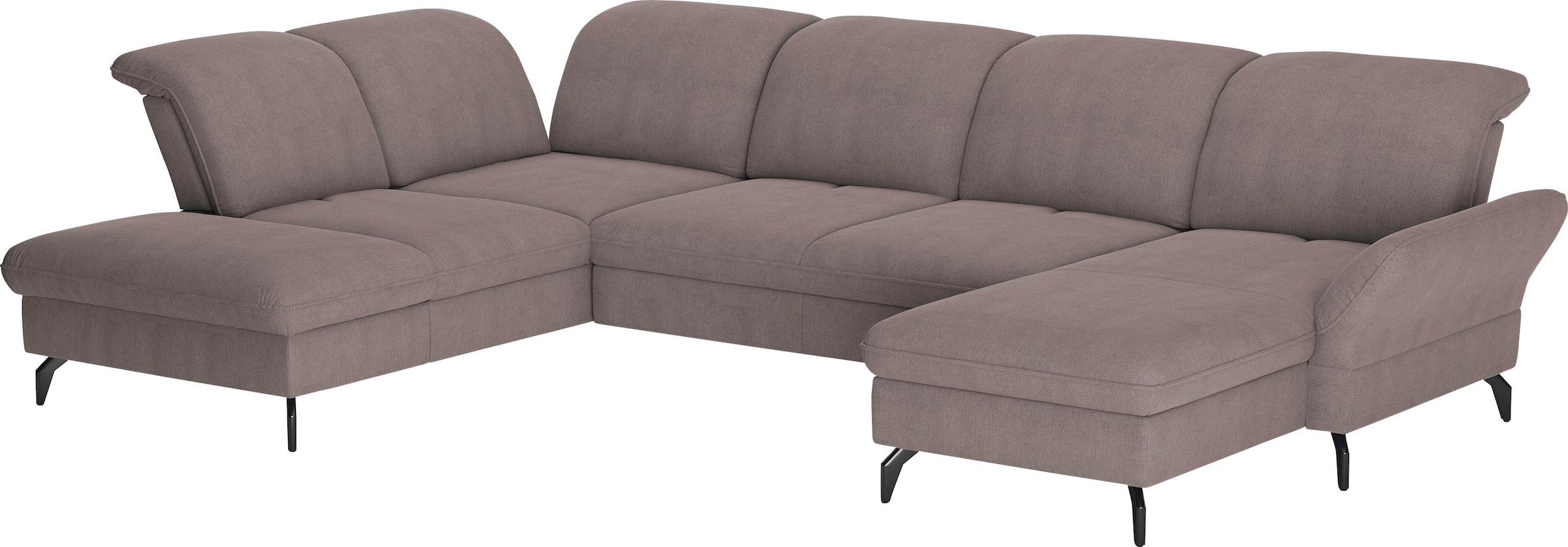 sit&more Wohnlandschaft »Leandro U-Form«, Wahlweise mit Bett-, Kopfteil - und Armlehnfunktion, sowie Bettkasten