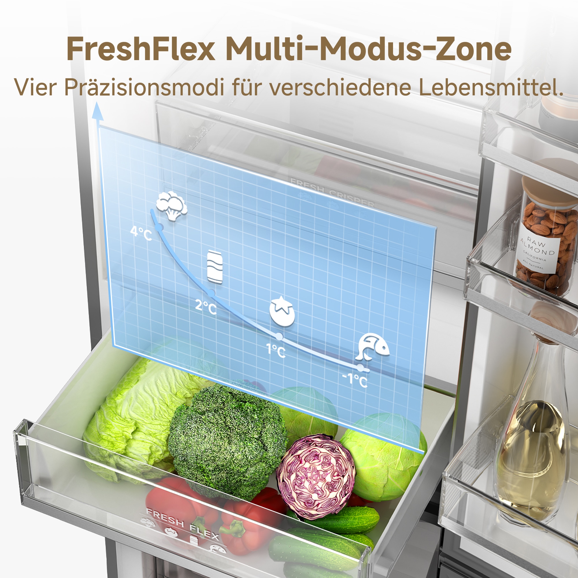 Dreame Kühl-/Gefrierkombination »DRB450WMBCEU« 201 cm hoch 59,5 cm breit Viel Platz, Leise, Modernes Design