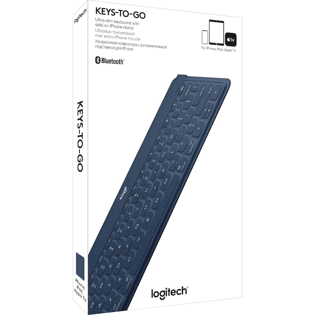 Logitech Apple-Tastatur »Keys-To-Go«, (iOS Sondertasten-Multimedia-Tasten-Lautstärkeregler-USB-Anschluss)