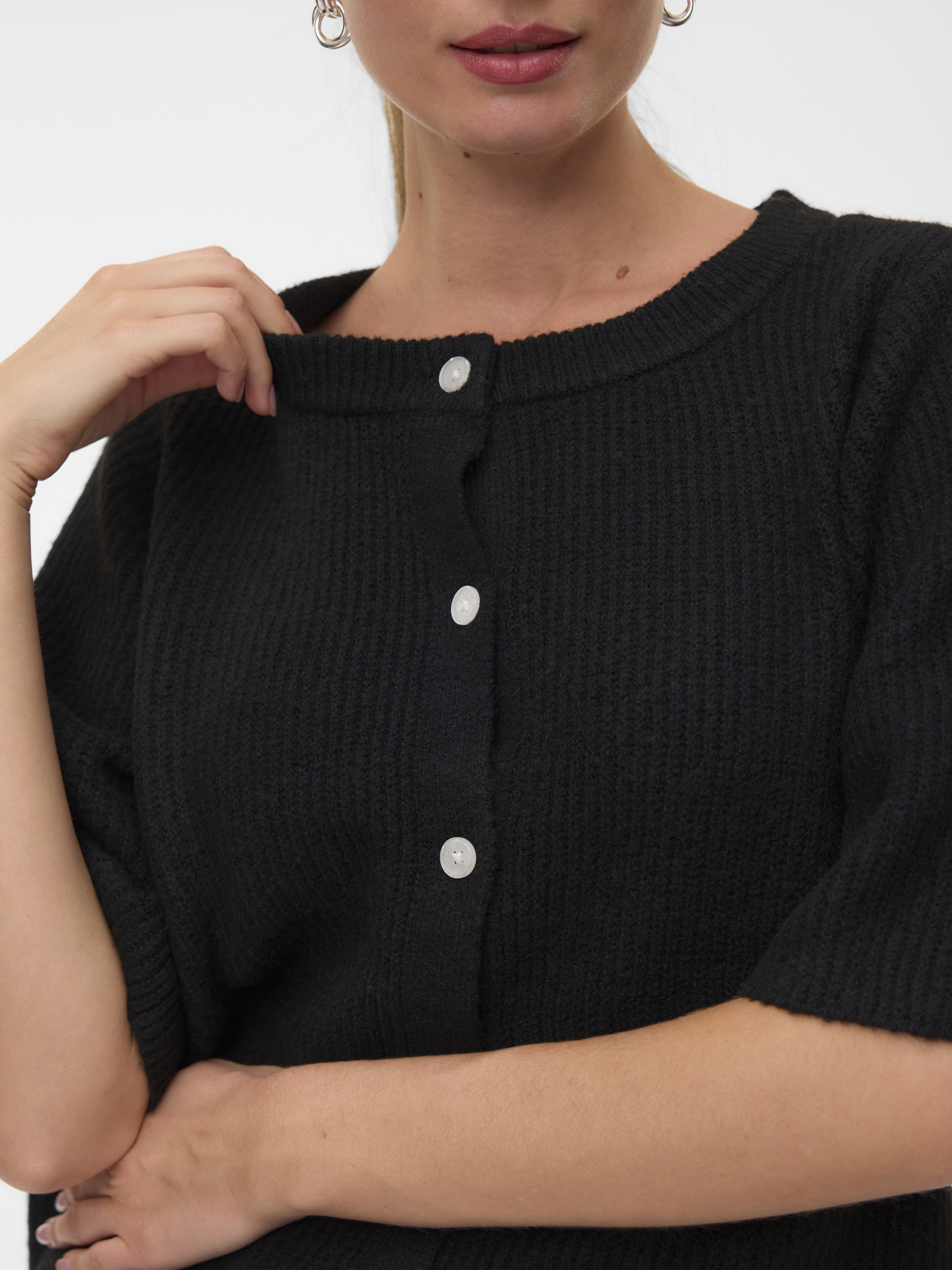 Vero Moda Strickjacke »VMSOFFE 2/4 O-NECK CARDIGAN NOOS« Materialmix, regular fit