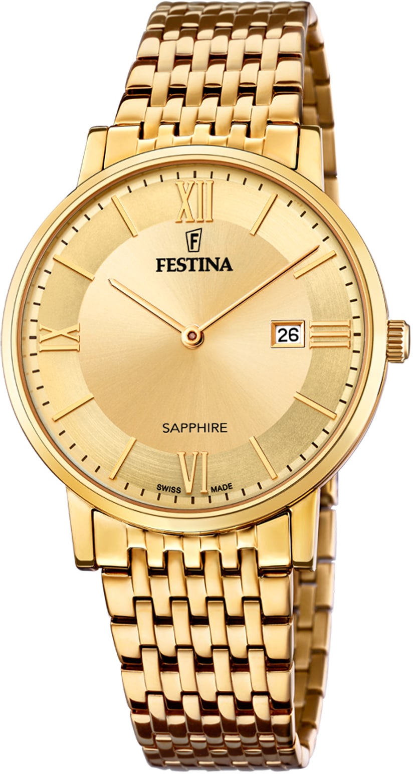 Festina Quarzuhr »Festina Swiss Made, F20020/2«, Armbanduhr, Herrenuhr, Swiss Made