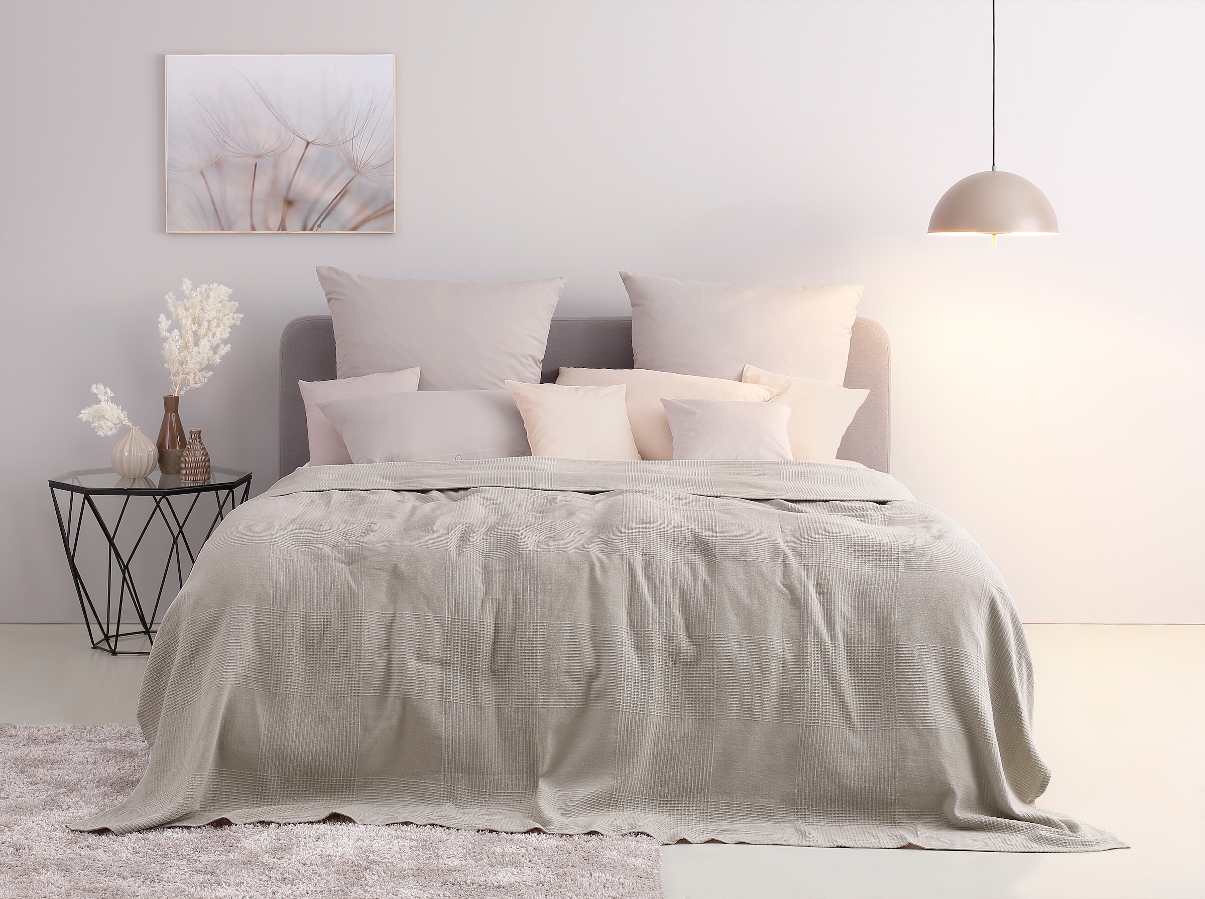 OTTO home Tagesdecke "Mira" leichte Tagesdecke aus 100% Baumwolle, uni Überwurf, ohne Füllung