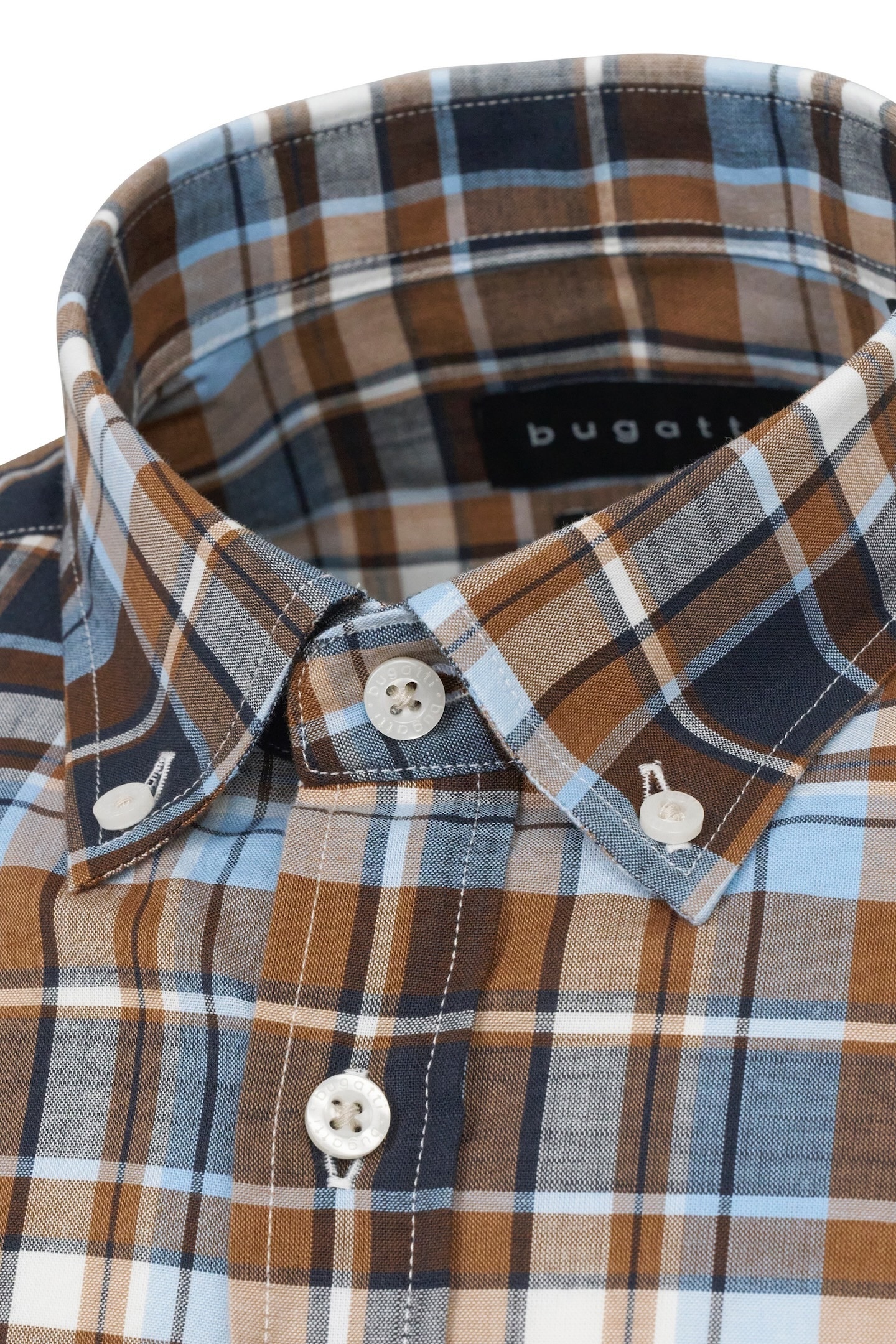 bugatti Kurzarmhemd, mit Karo-Muster