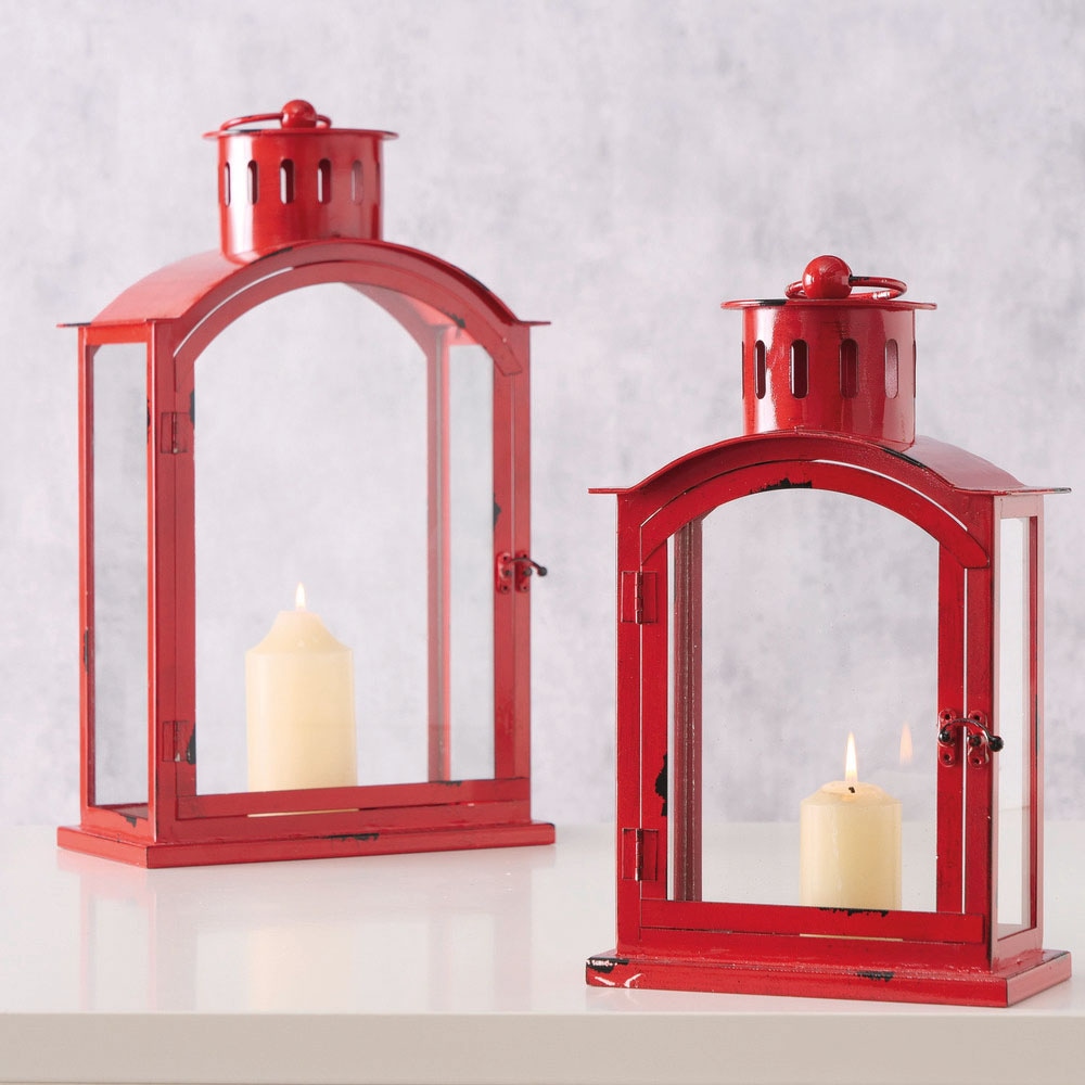 BOLTZE Kerzenlaterne »Weihnachtsdeko rot«, im praktischen 3er Set