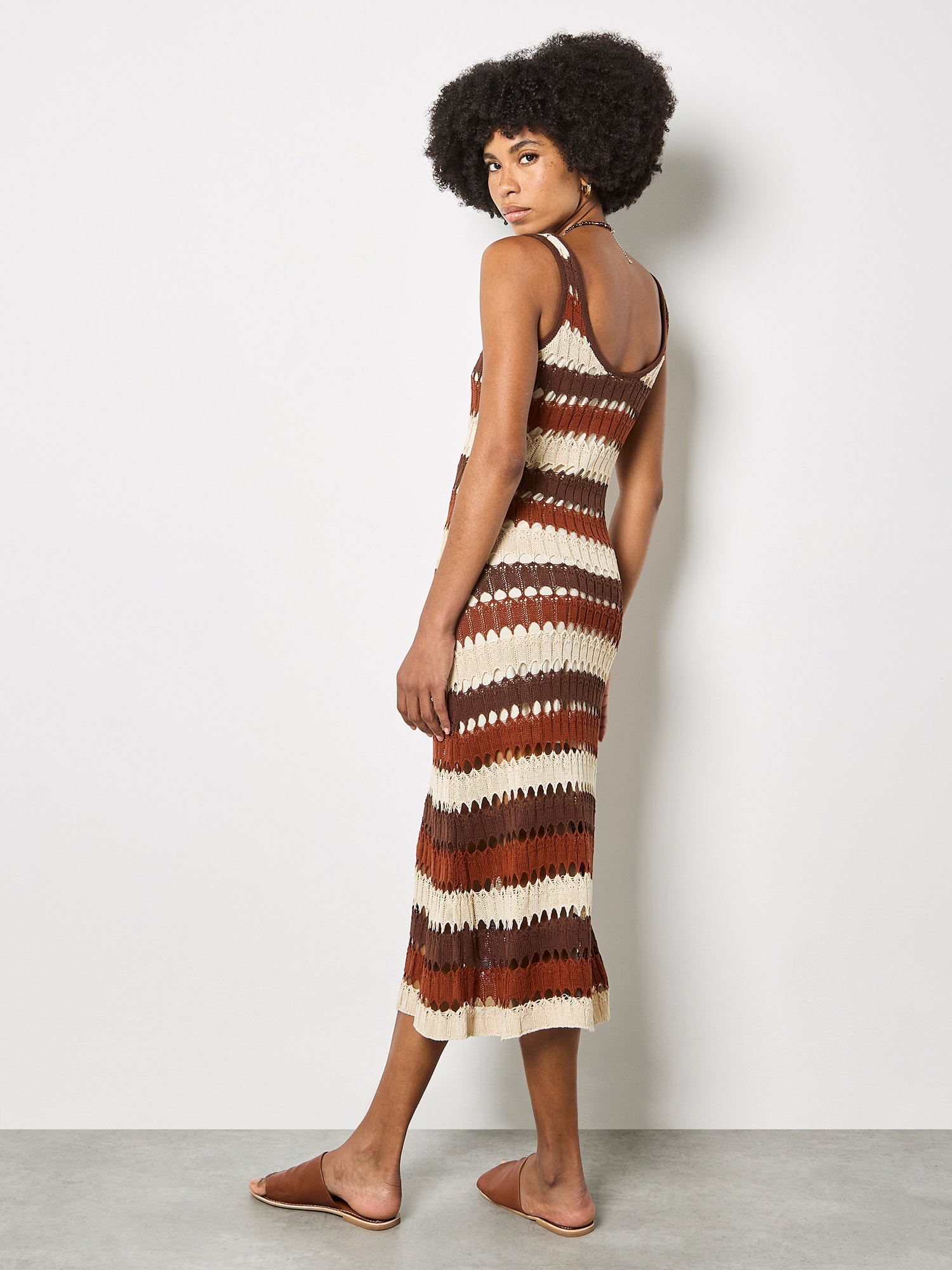 Apricot Maxikleid »Midikleid« mit Häkelstreifen