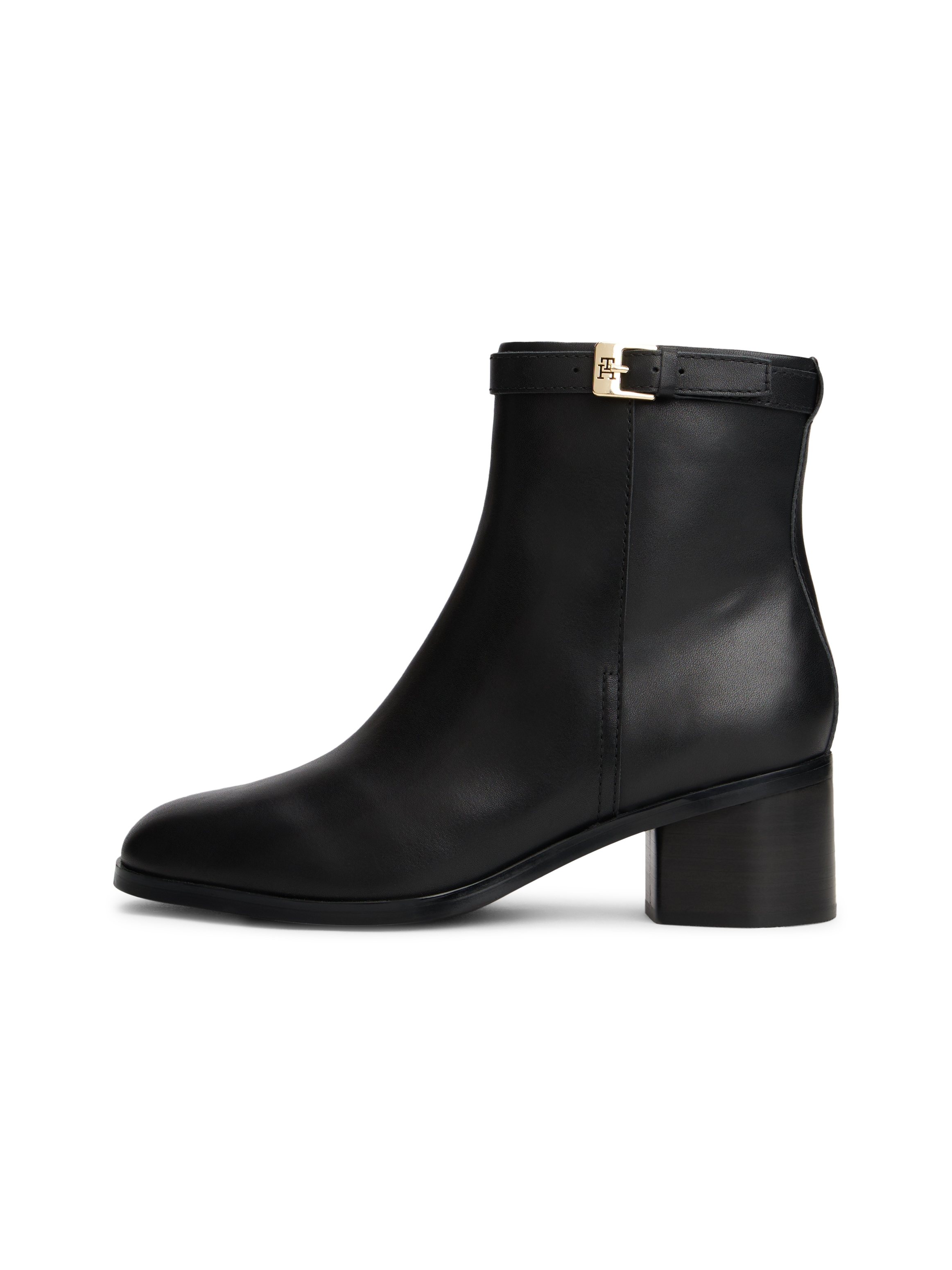 Tommy Hilfiger Stiefelette »TH BUCKLE RIDING MID HEEL BOOTIE«  , Blockabsatz, Businesschuh in schmaler Form