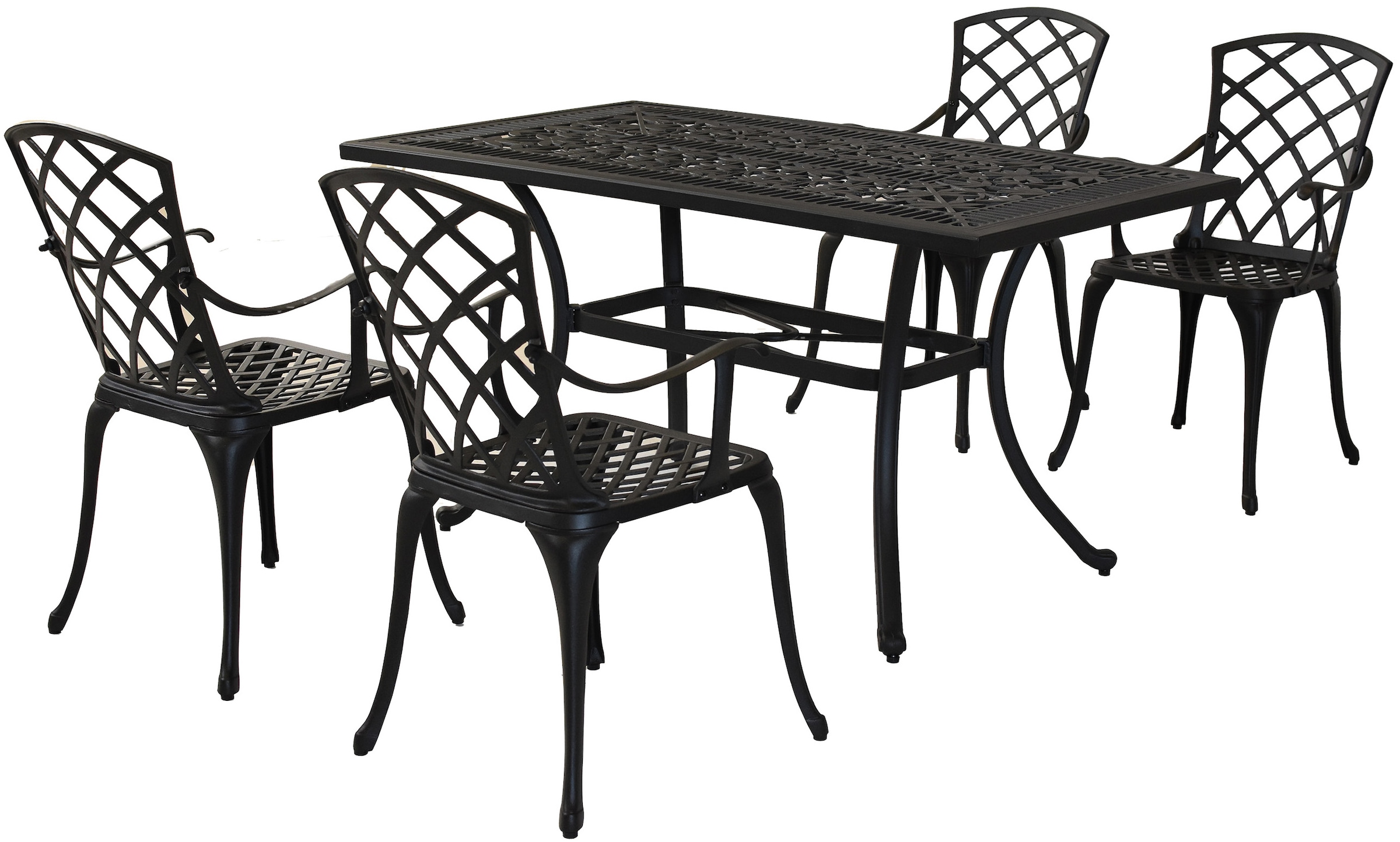 MERXX Garten-Essgruppe »Rhodos« Set, 9 Stk. tlg. 4 Sessel,inkl. Auflagen, Tisch