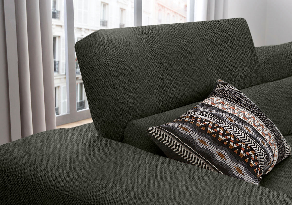 W.SCHILLIG Ecksofa »piedroo, Designsofa mit tollem Sitzkomfort, bequem und elegant, L-Form«, Kopfteilverstellung, wahlweise mit Sitztiefenverstellung, Breite 303cm