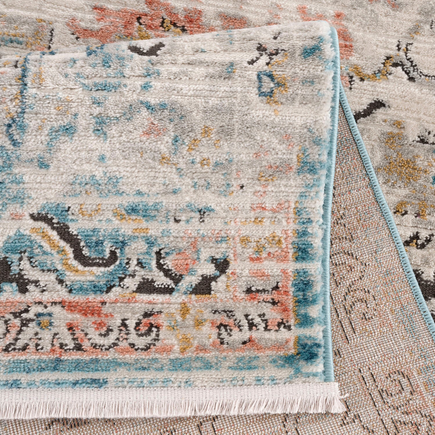 City Carpet Multicolor Used-Look, rechteckig, mit 8627«, Teppich Fransen, Vintage-Teppich »Novel