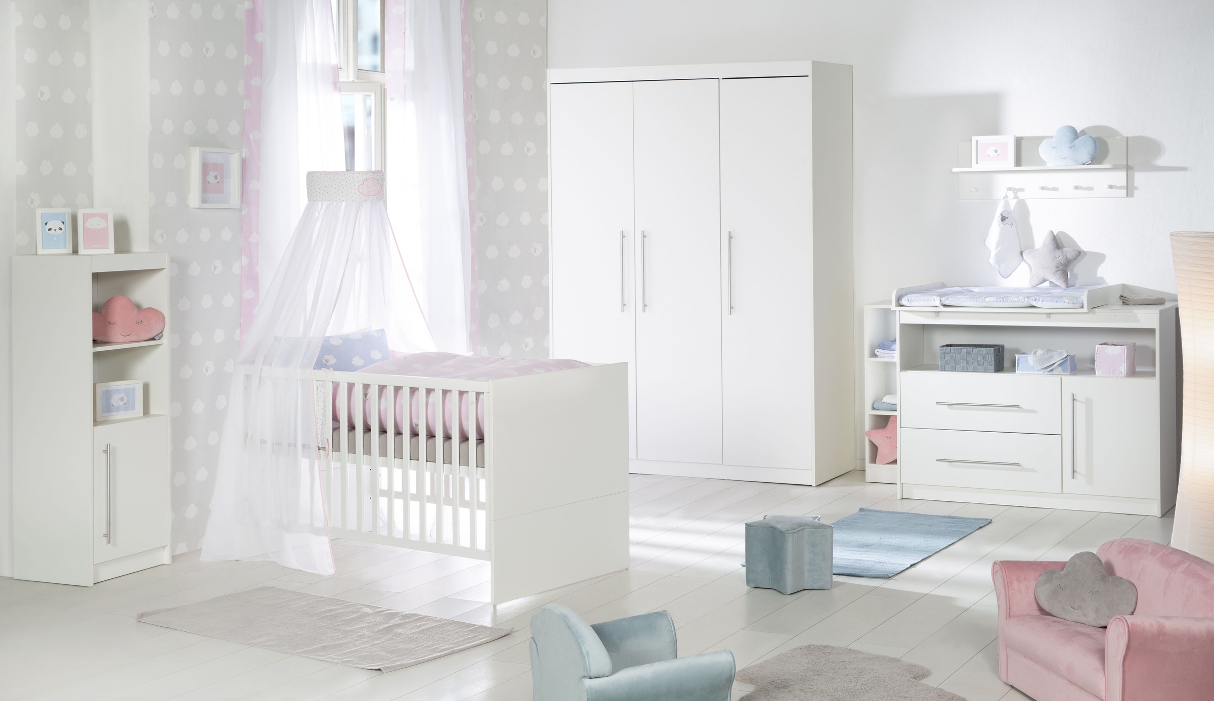 Roba Babyzimmer komplett Kinderzimmer outlet Hochglanz grifflos