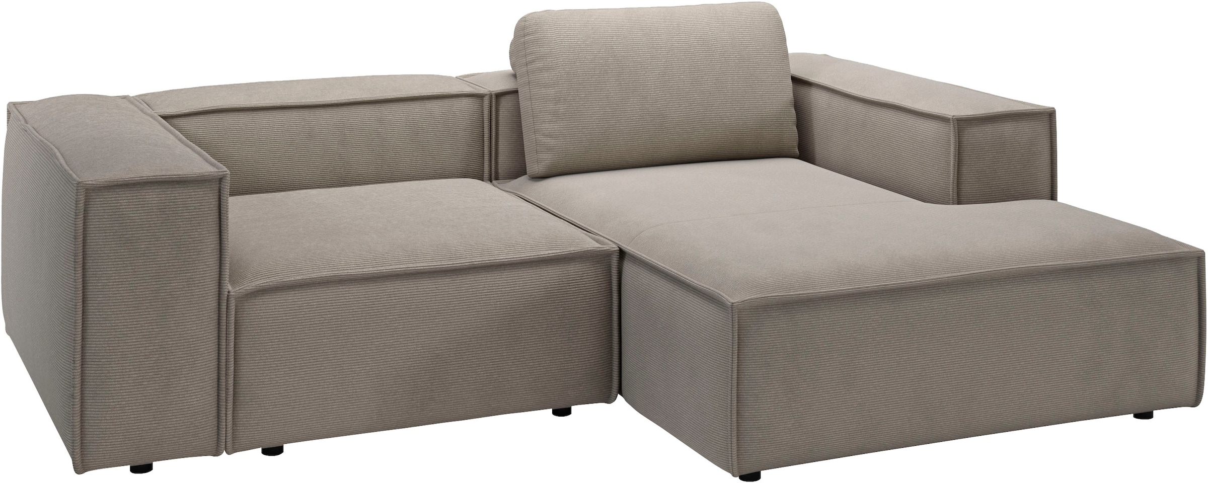 Home affaire Ecksofa »Watertown, kompakte L-Form, 246 cm breite für kleinere Räume« modernes Ecksofa mit Feincordbezug, platzsparend & bequem