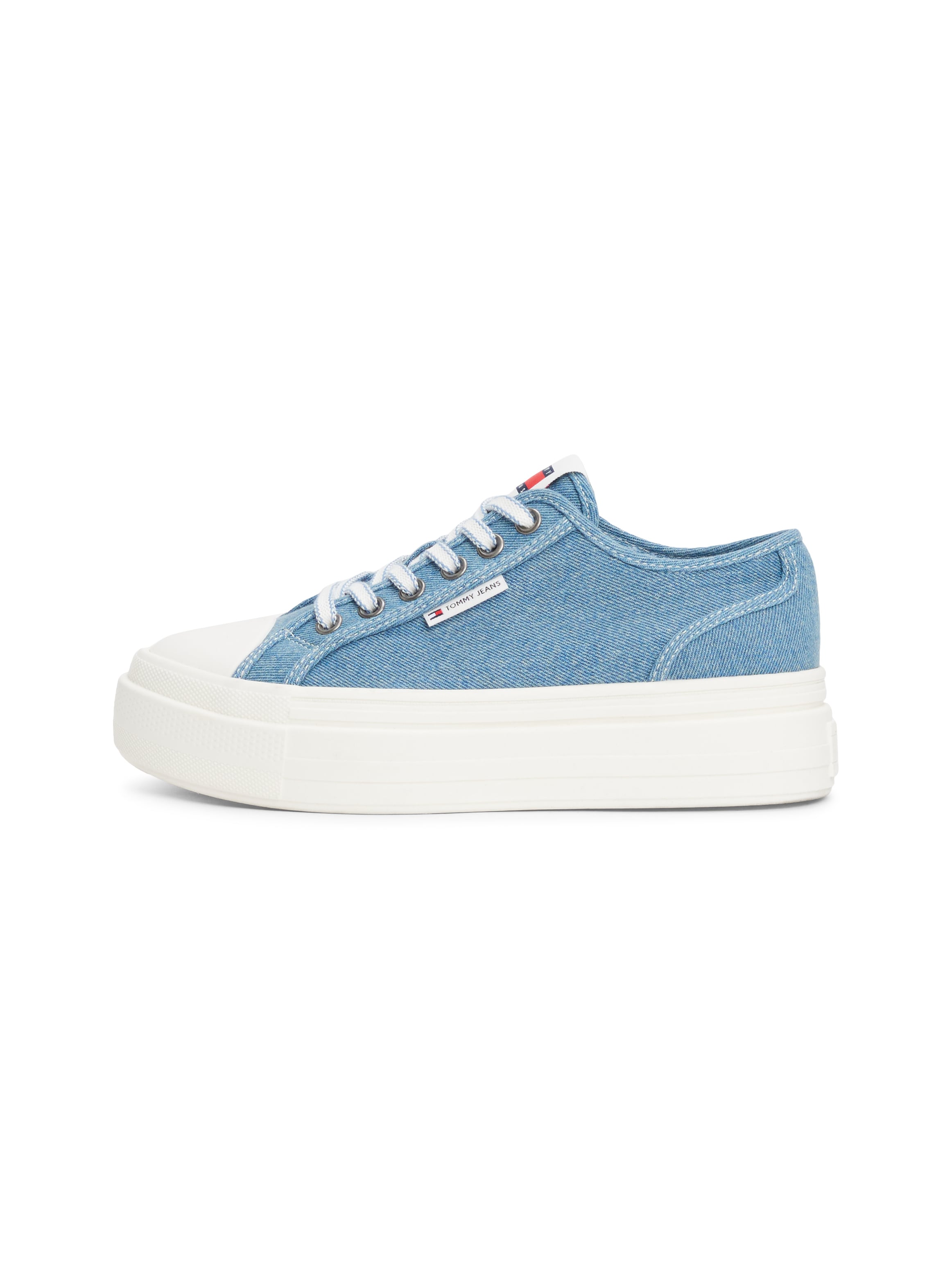 Tommy Jeans Plateausneaker »TJW FOXING FLATFORM LC«, Freizeitschuh, Halbschuh, Schnürschuh im Jeans-Look