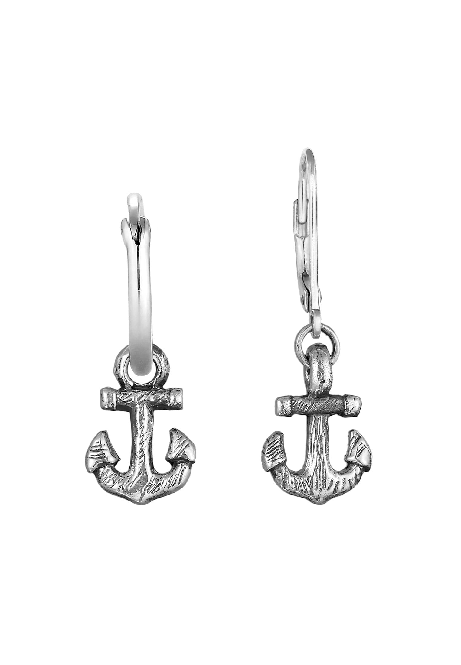 HAZE & GLORY Paar Ohrstecker »Ohrringe Set Creolen Ohrhänger Anker 925 Silber oxidiert«